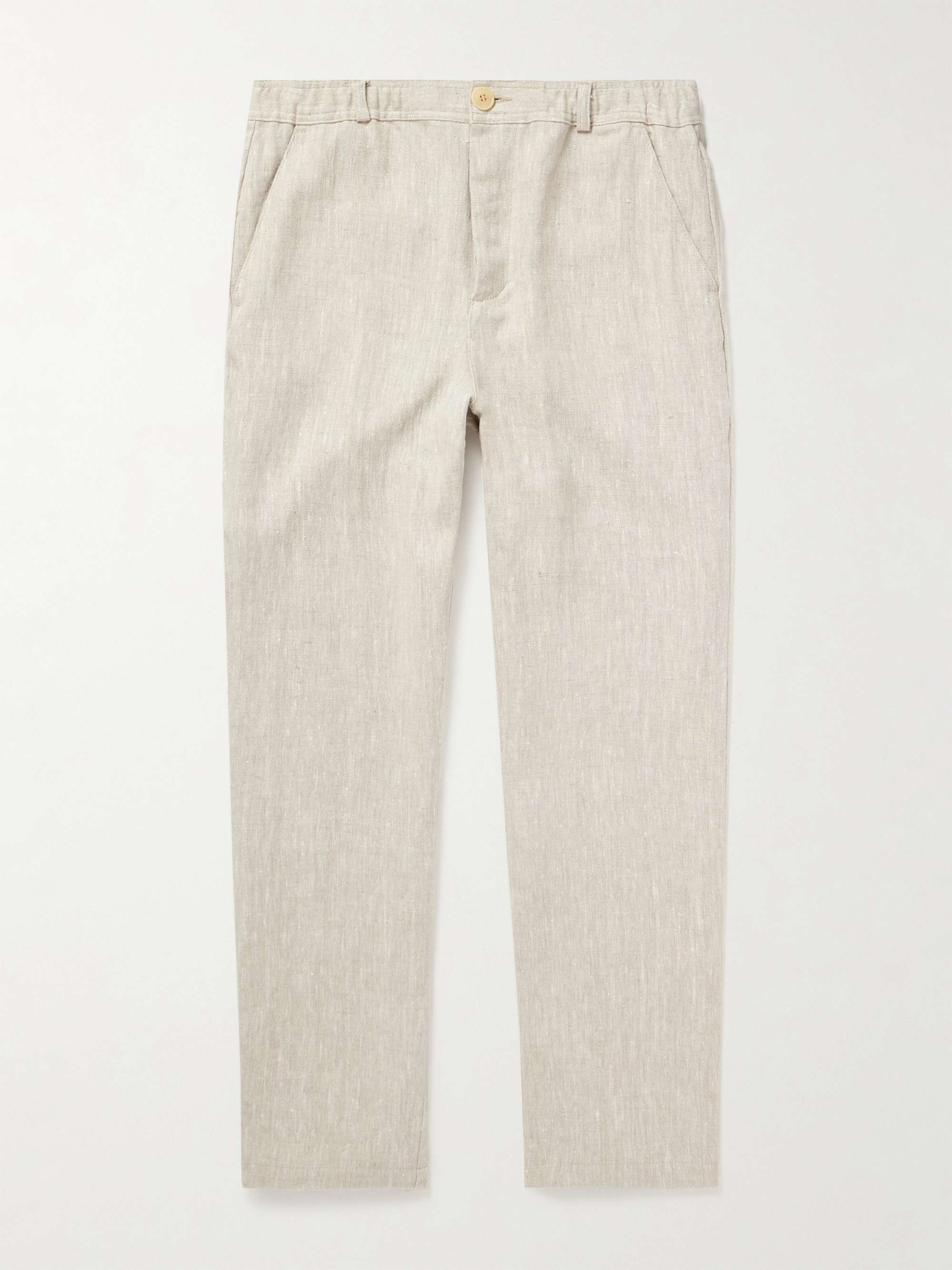 OLIVER SPENCER Straight-Leg Linen Trousers for Men | MR PORTER