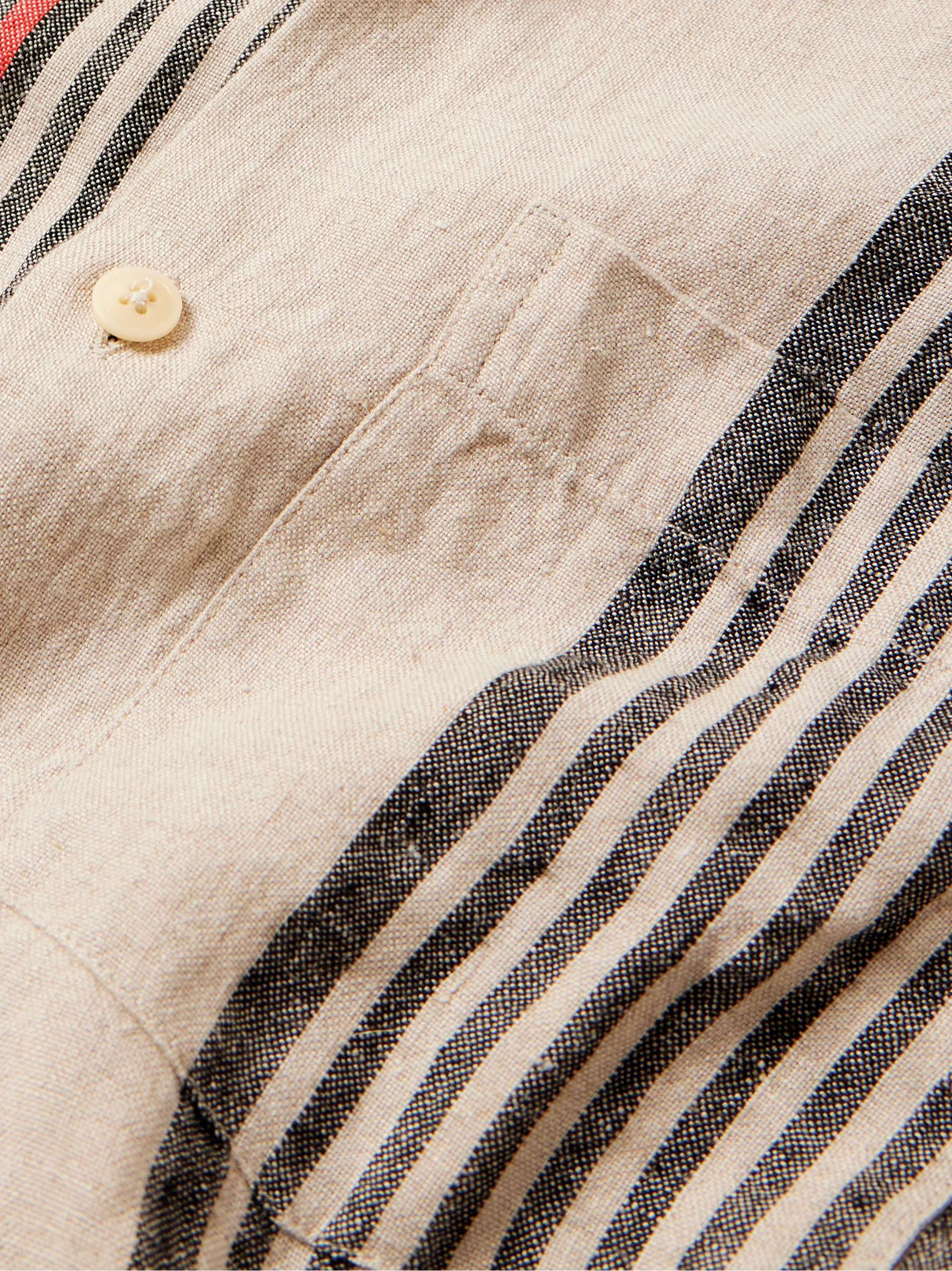 OLIVER SPENCER Havana Camp-Collar Striped Linen Shirt