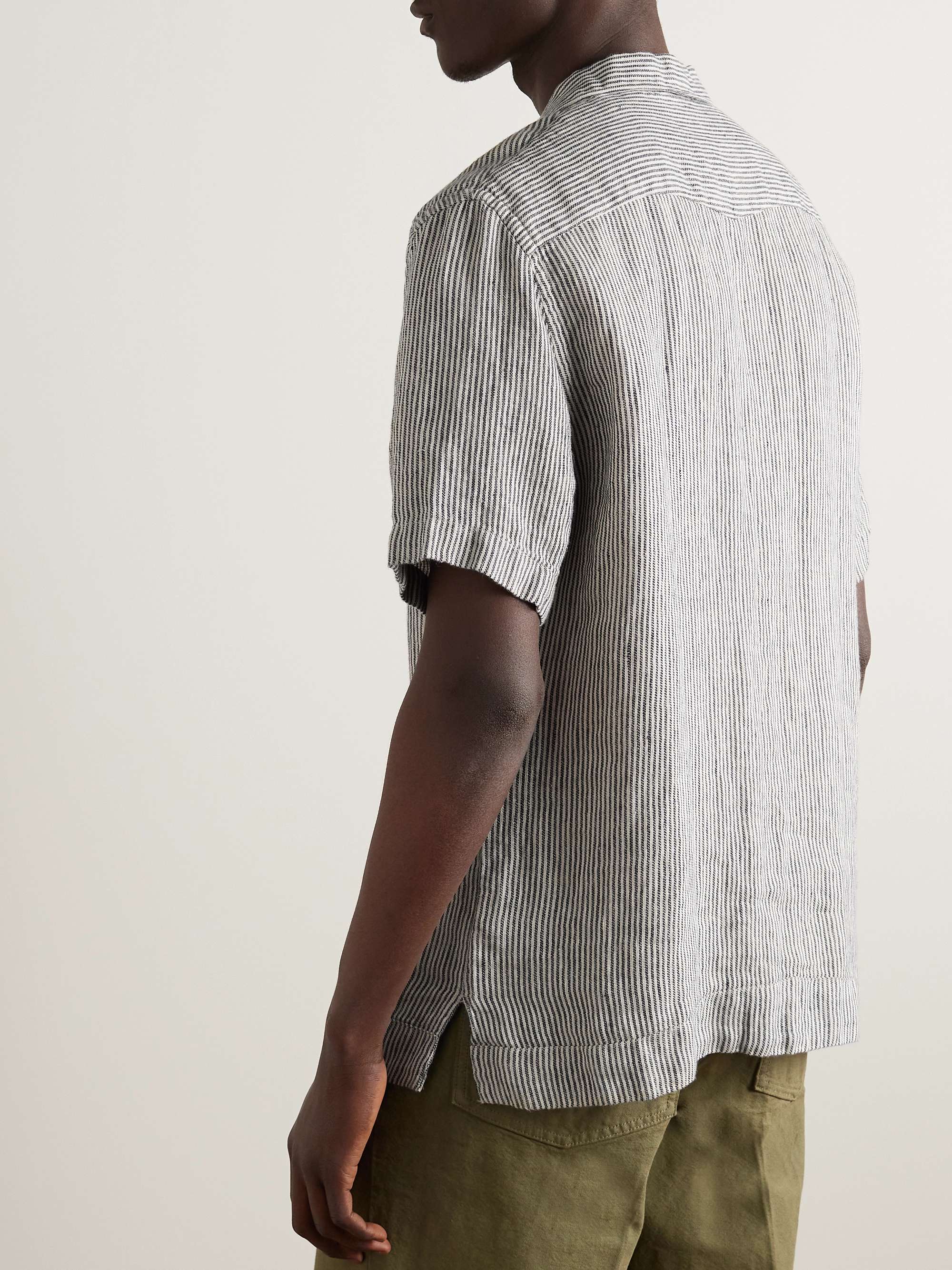 OLIVER SPENCER Cuban Striped Linen-Twill Shirt