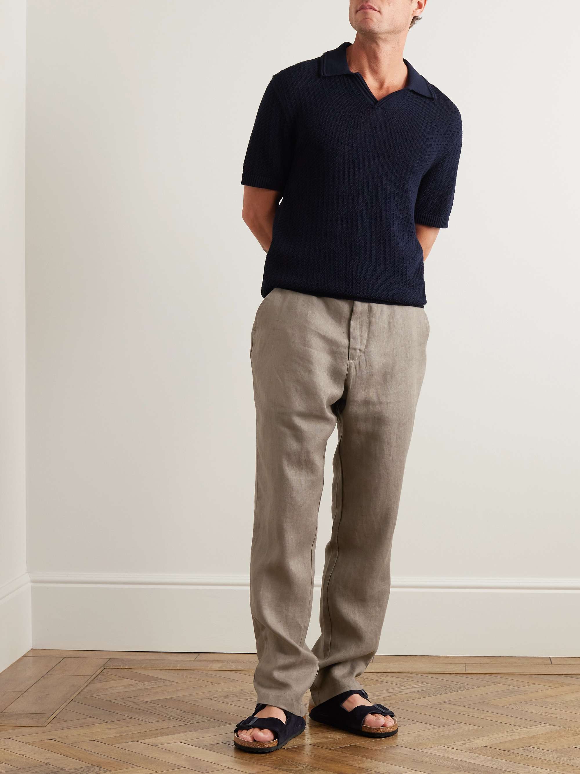 OLIVER SPENCER Straight-Leg Belted Linen Trousers for Men | MR PORTER