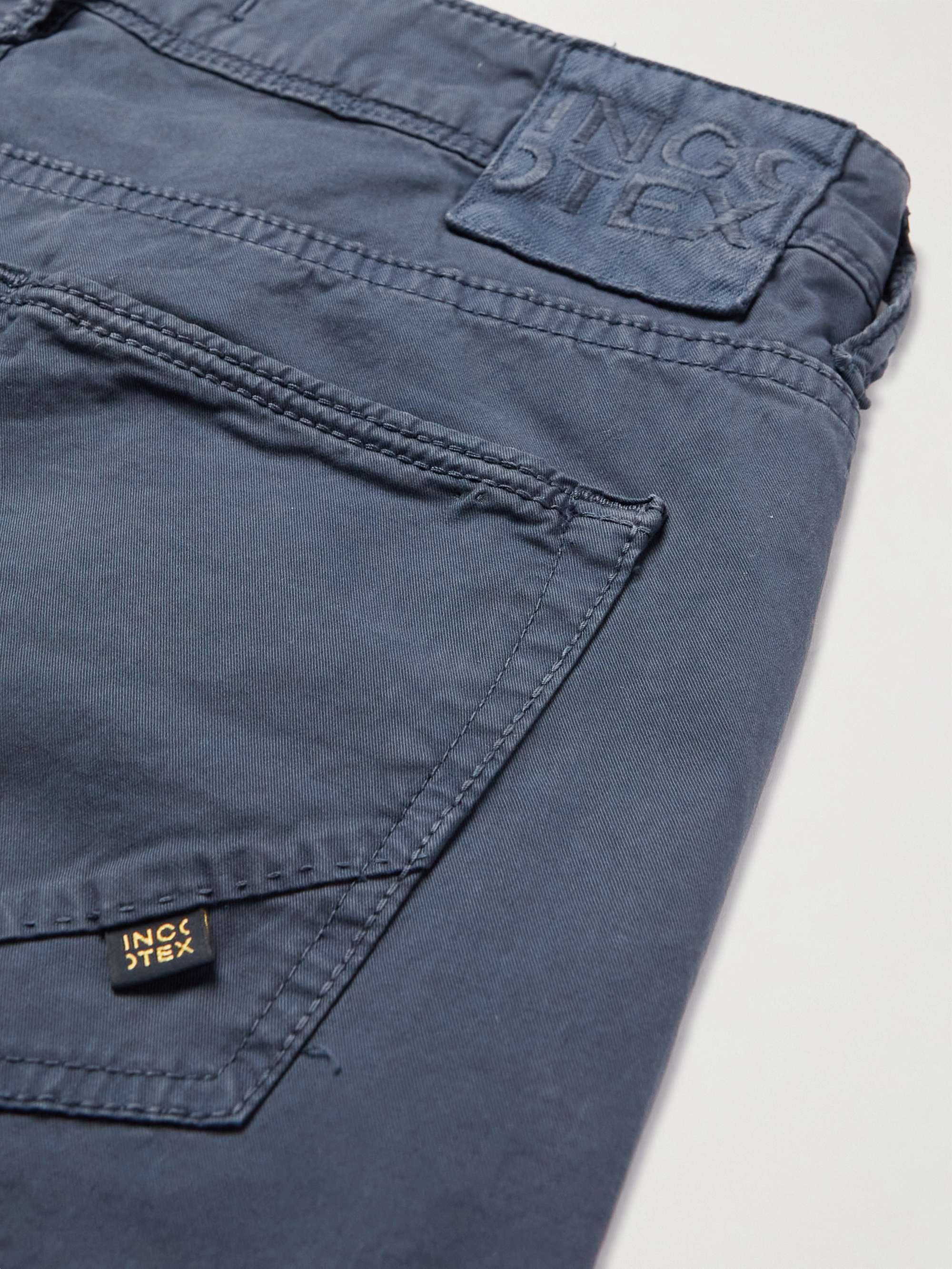 SLOWEAR Straight-Leg Cotton-Blend Gabardine Shorts