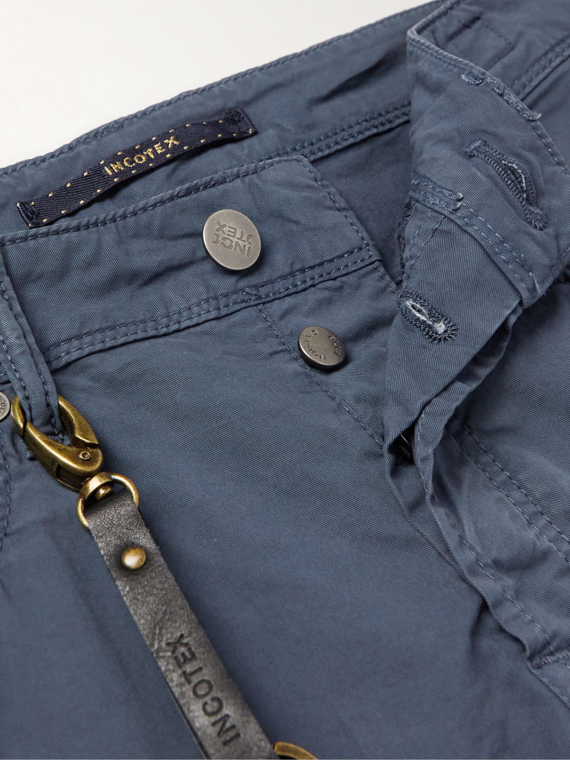 SLOWEAR Straight-Leg Cotton-Blend Gabardine Shorts