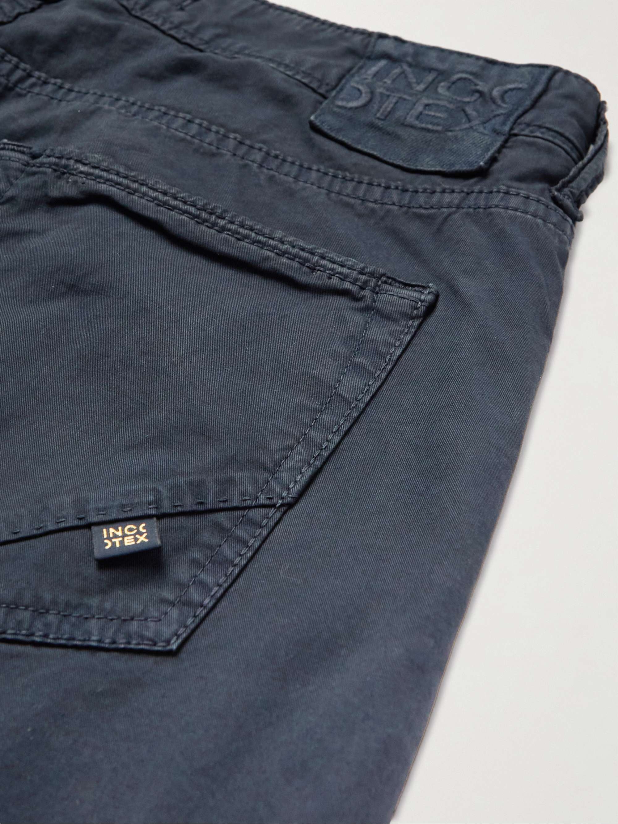 SLOWEAR Straight-Leg Cotton-Blend Gabardine Shorts