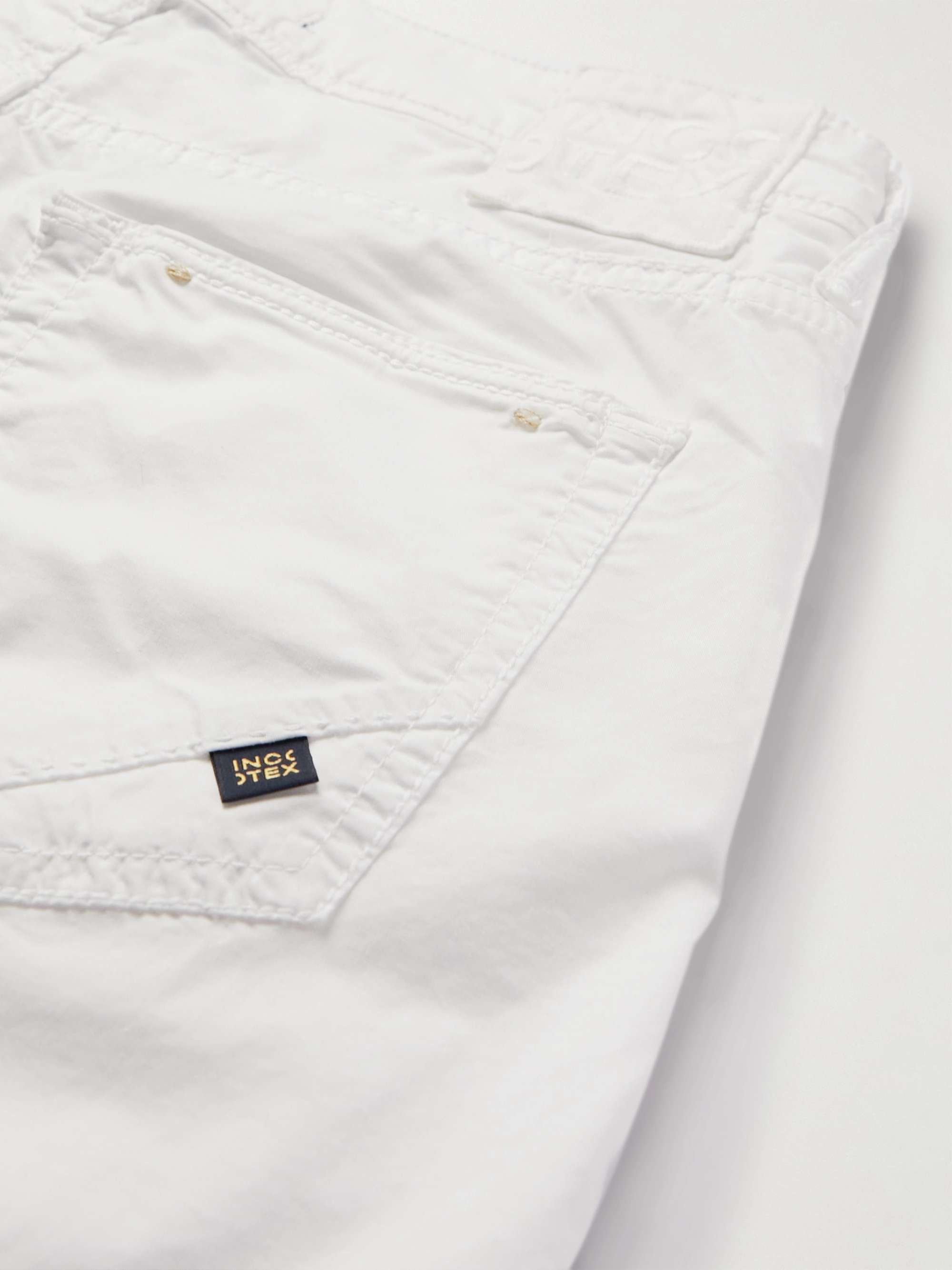 INCOTEX Straight-Leg Stretch Lyocell and Cotton-Blend Poplin Trousers