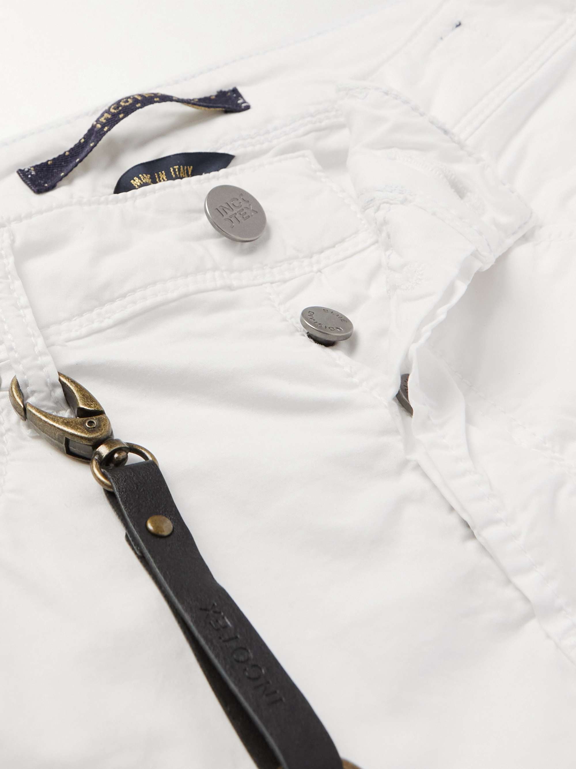 INCOTEX Straight-Leg Stretch Lyocell and Cotton-Blend Poplin Trousers