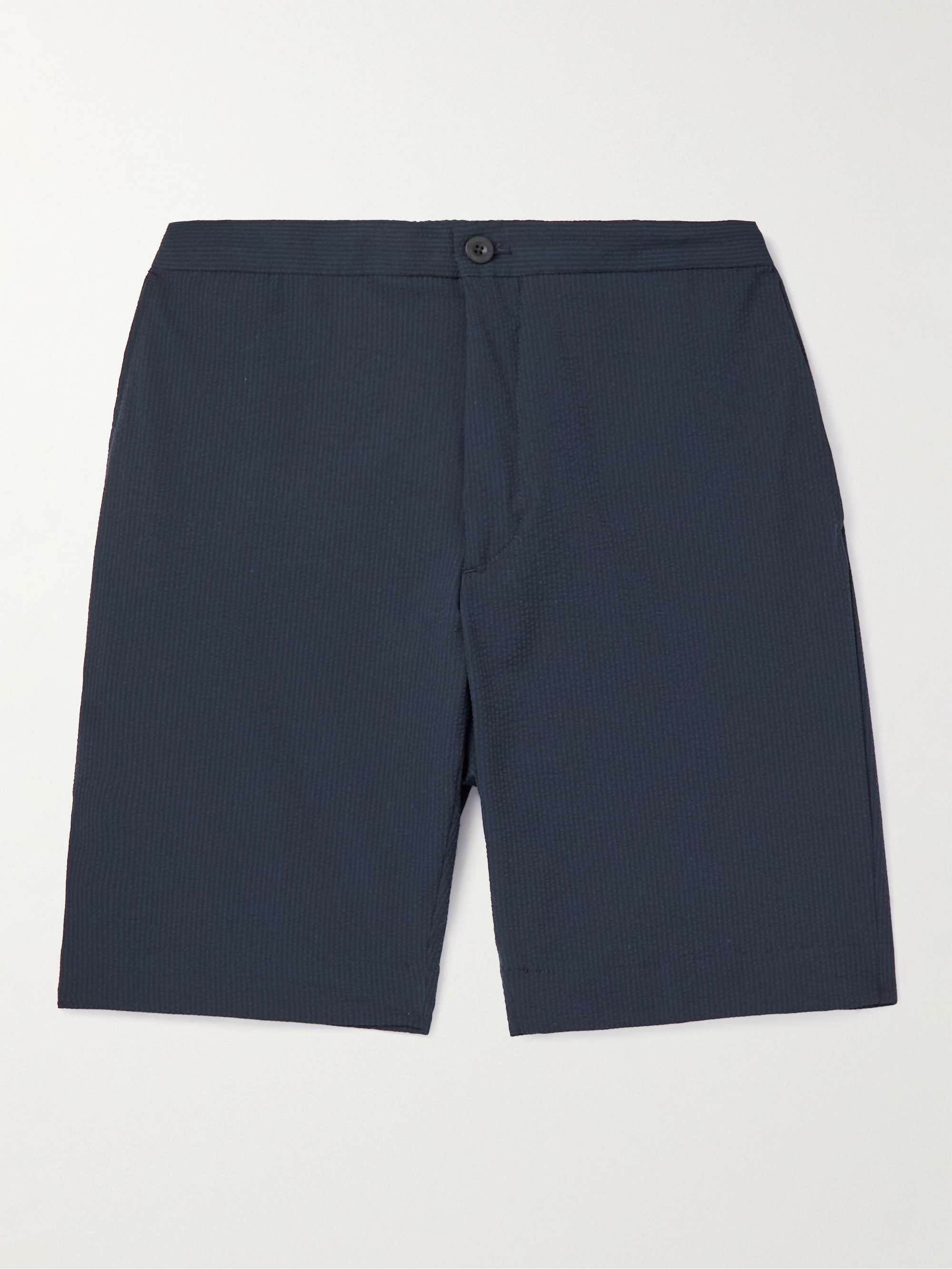 INCOTEX Straight-Leg Seersucker Shorts