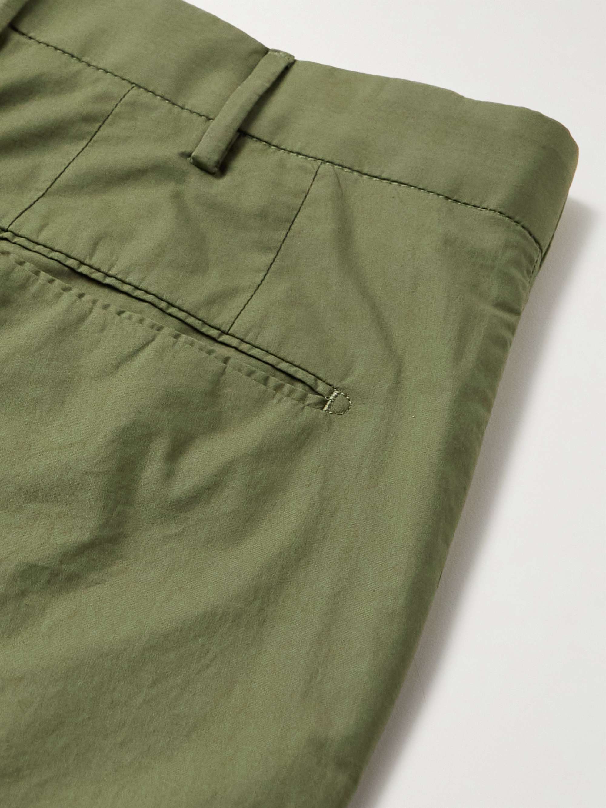 INCOTEX Slim-Fit Stretch-Cotton Poplin Trousers