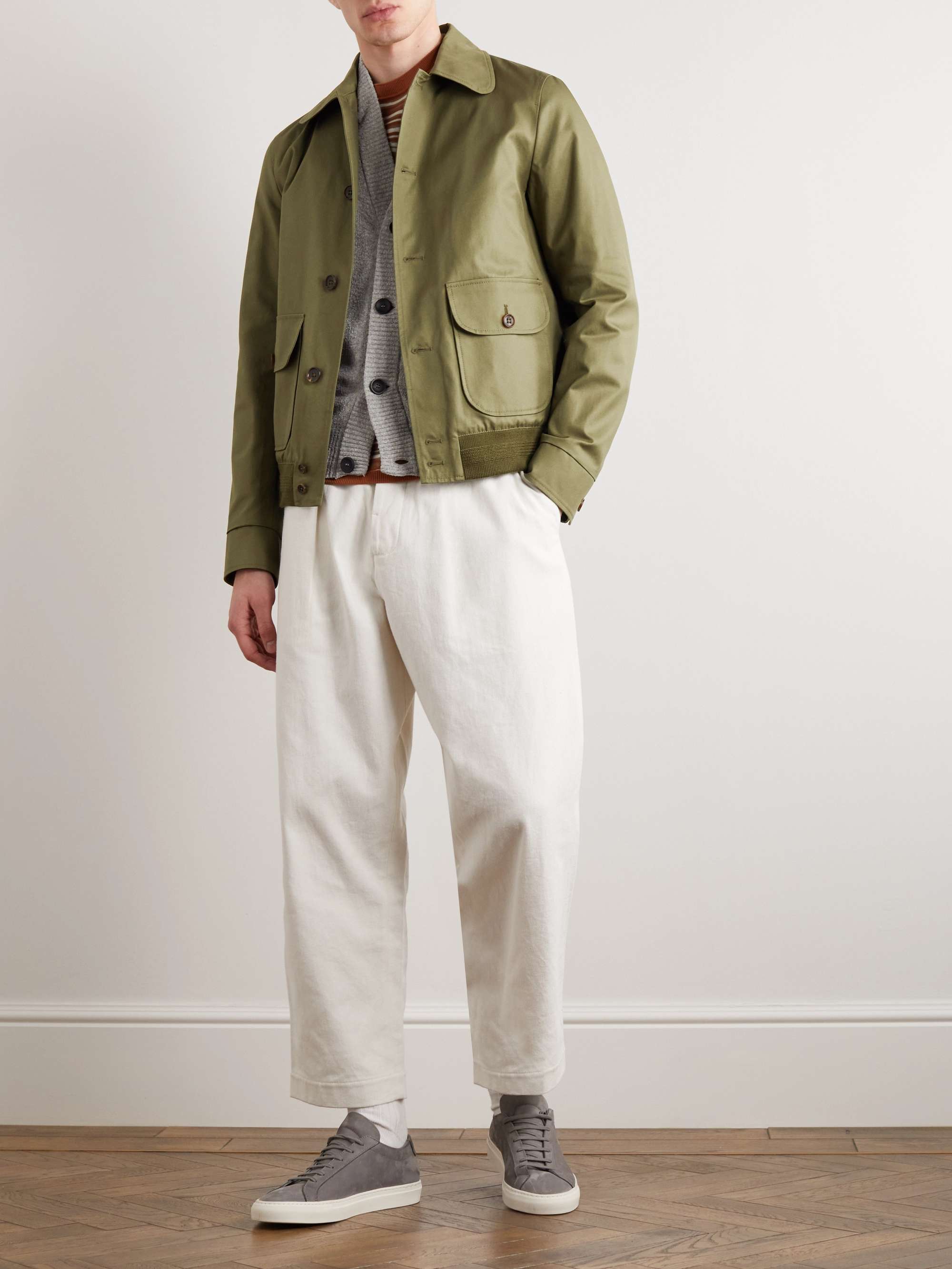 INCOTEX Cotton-Gabardine Blouson Jacket for Men | MR PORTER
