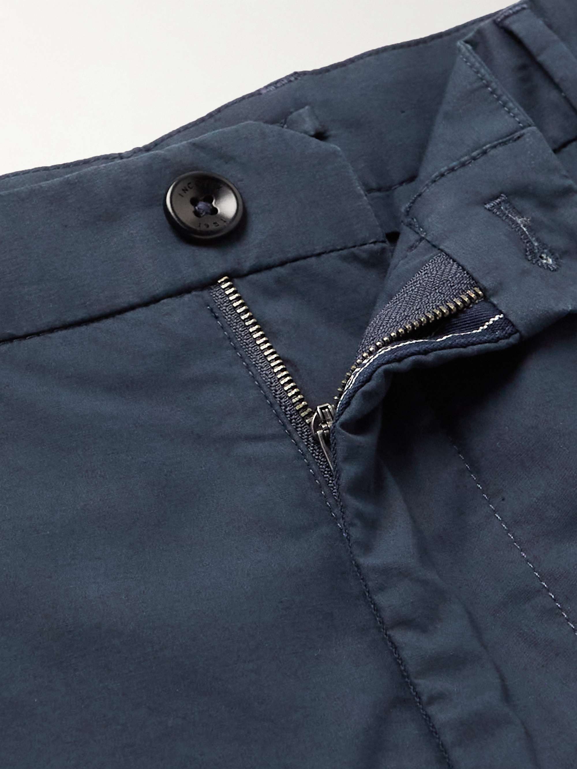 INCOTEX Slim-Fit Stretch-Cotton Poplin Bermuda Shorts