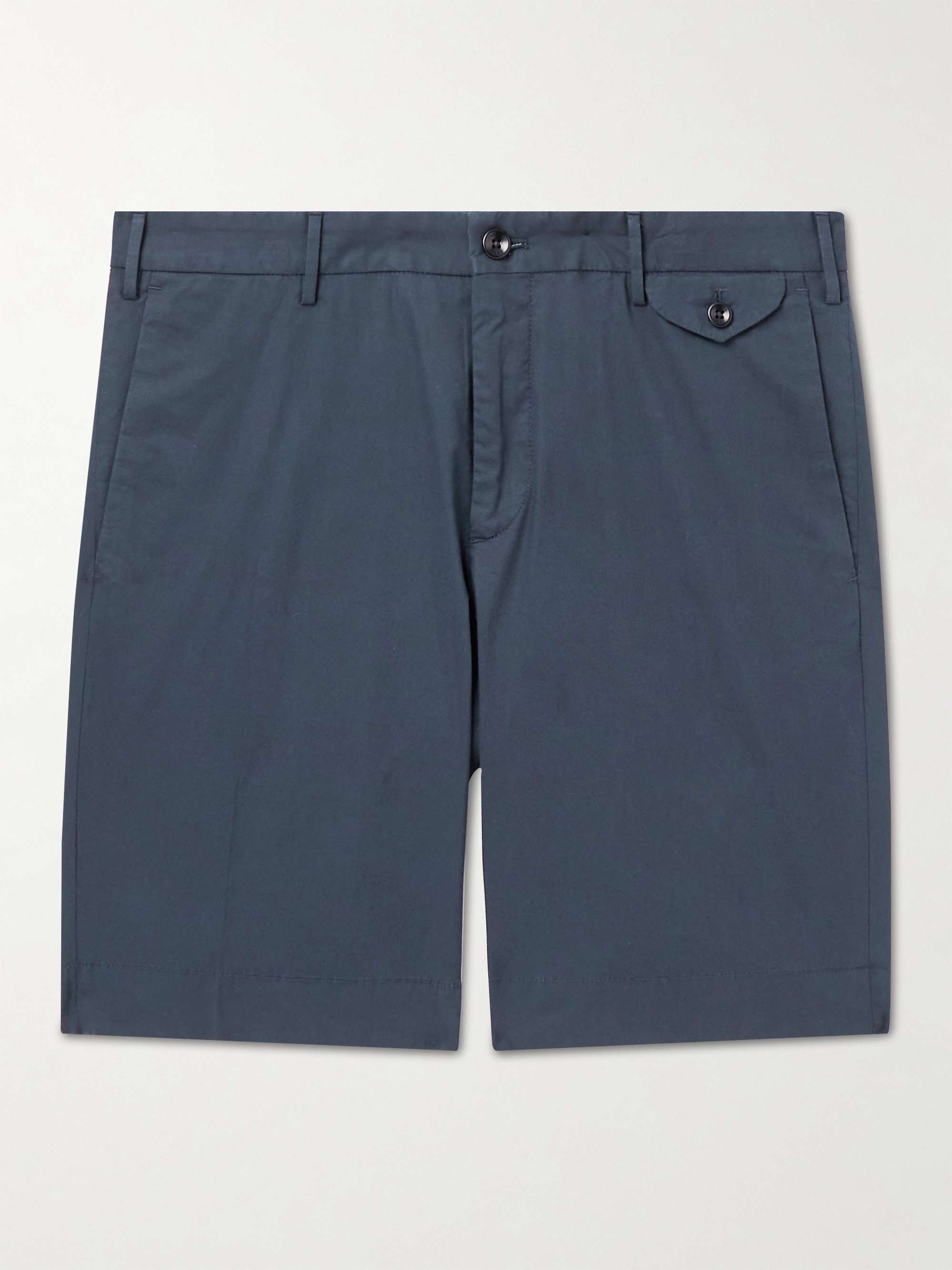 INCOTEX Slim-Fit Stretch-Cotton Poplin Bermuda Shorts