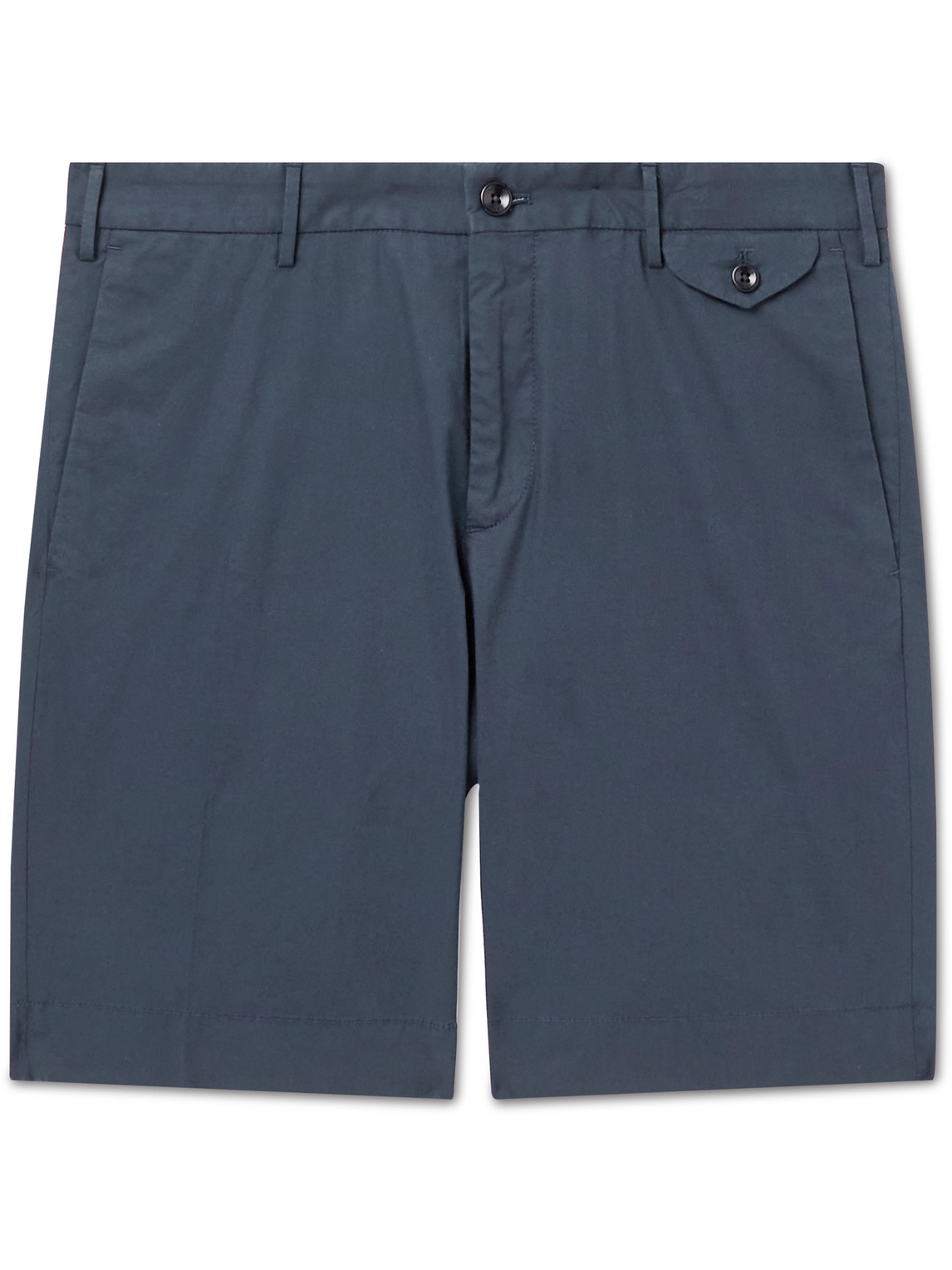 Incotex Slim-fit Stretch-cotton Poplin Bermuda Shorts In Blue