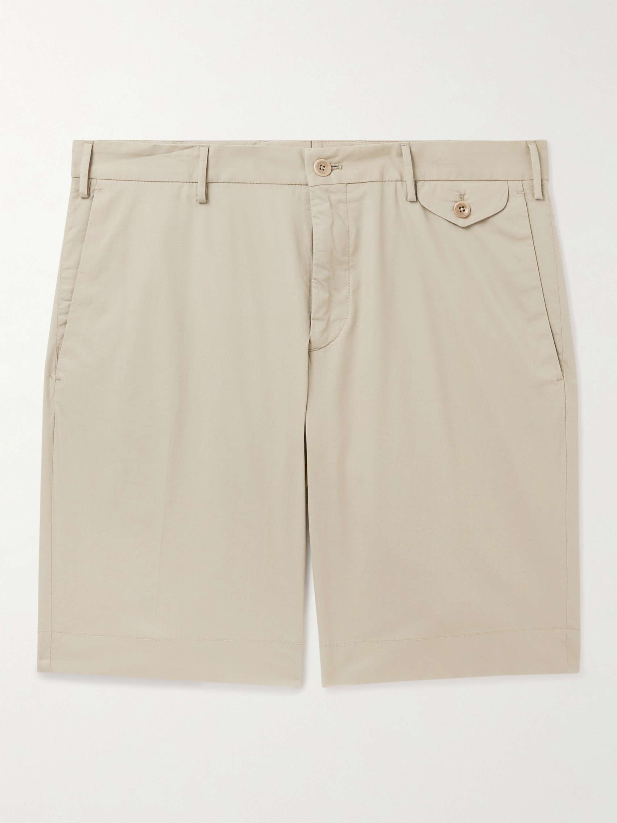 INCOTEX Slim-Fit Straight-Leg Stretch-Cotton Poplin Bermuda Shorts