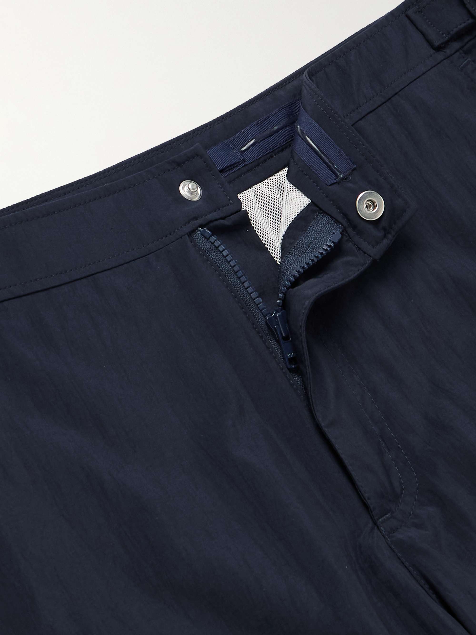 INCOTEX Straight-Leg Mid-Length Logo-Appliquéd Swim Shorts