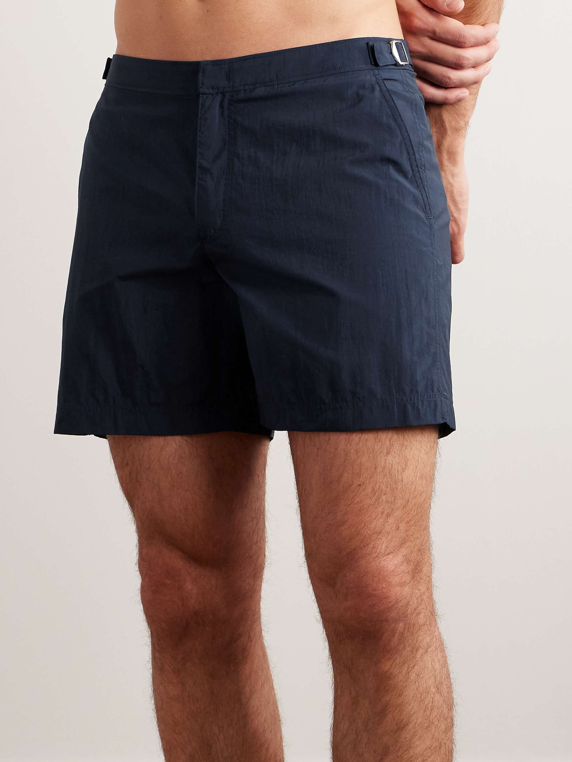 INCOTEX Straight-Leg Mid-Length Logo-Appliquéd Swim Shorts for Men | MR ...
