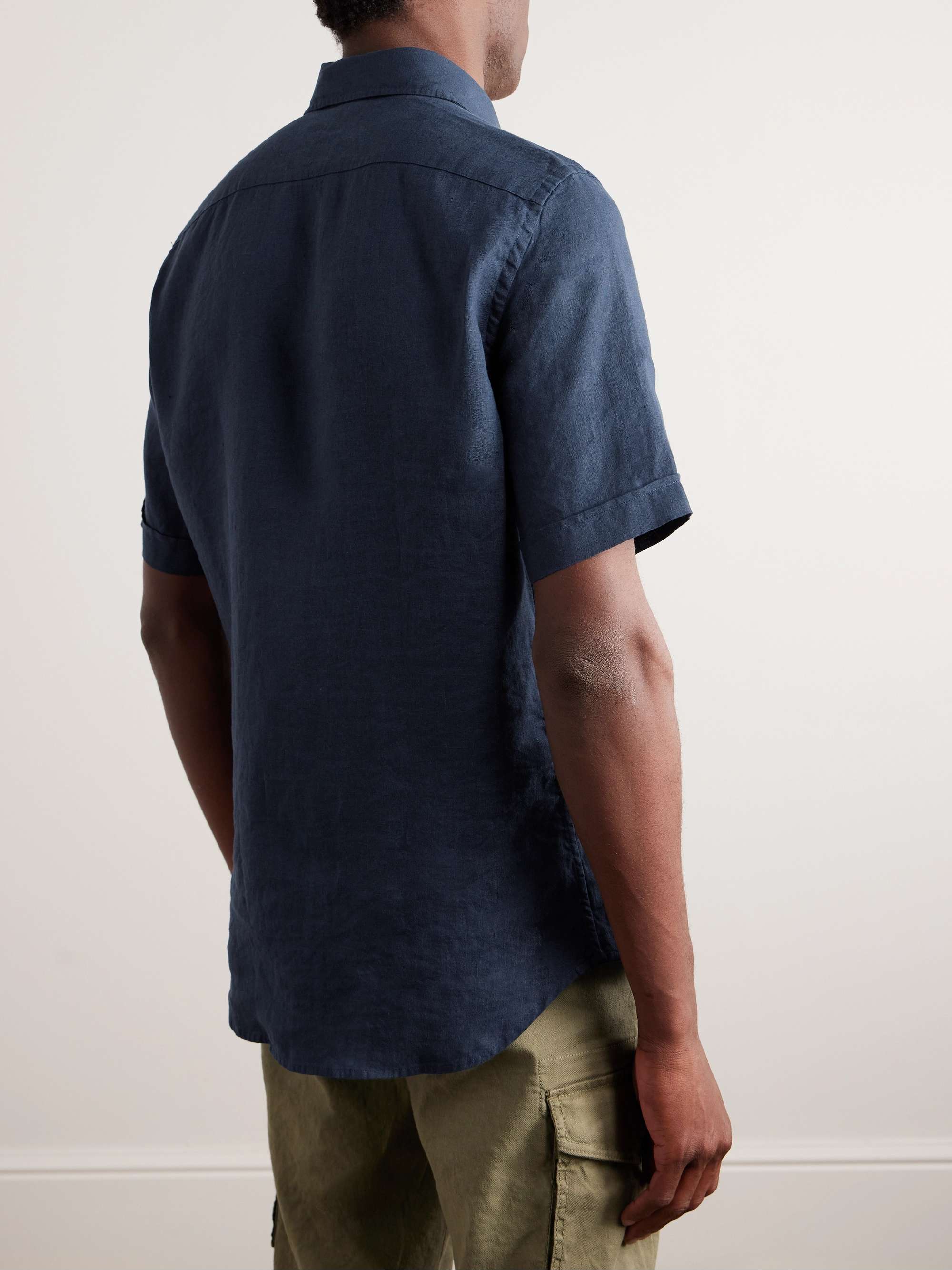 INCOTEX Cutaway-Collar Linen Shirt