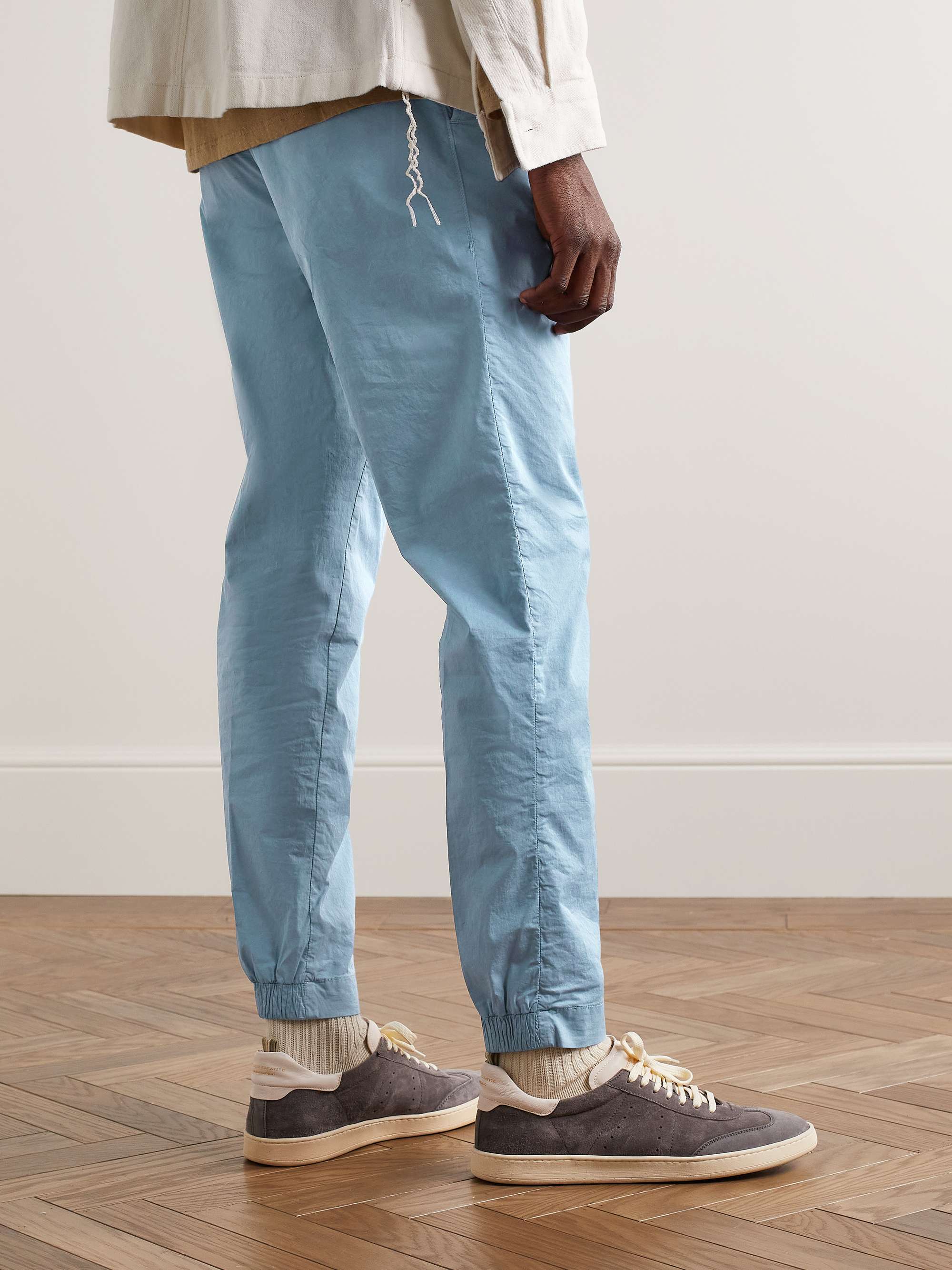 INCOTEX Tapered Pleated Stretch-Cotton Gabardine Trousers