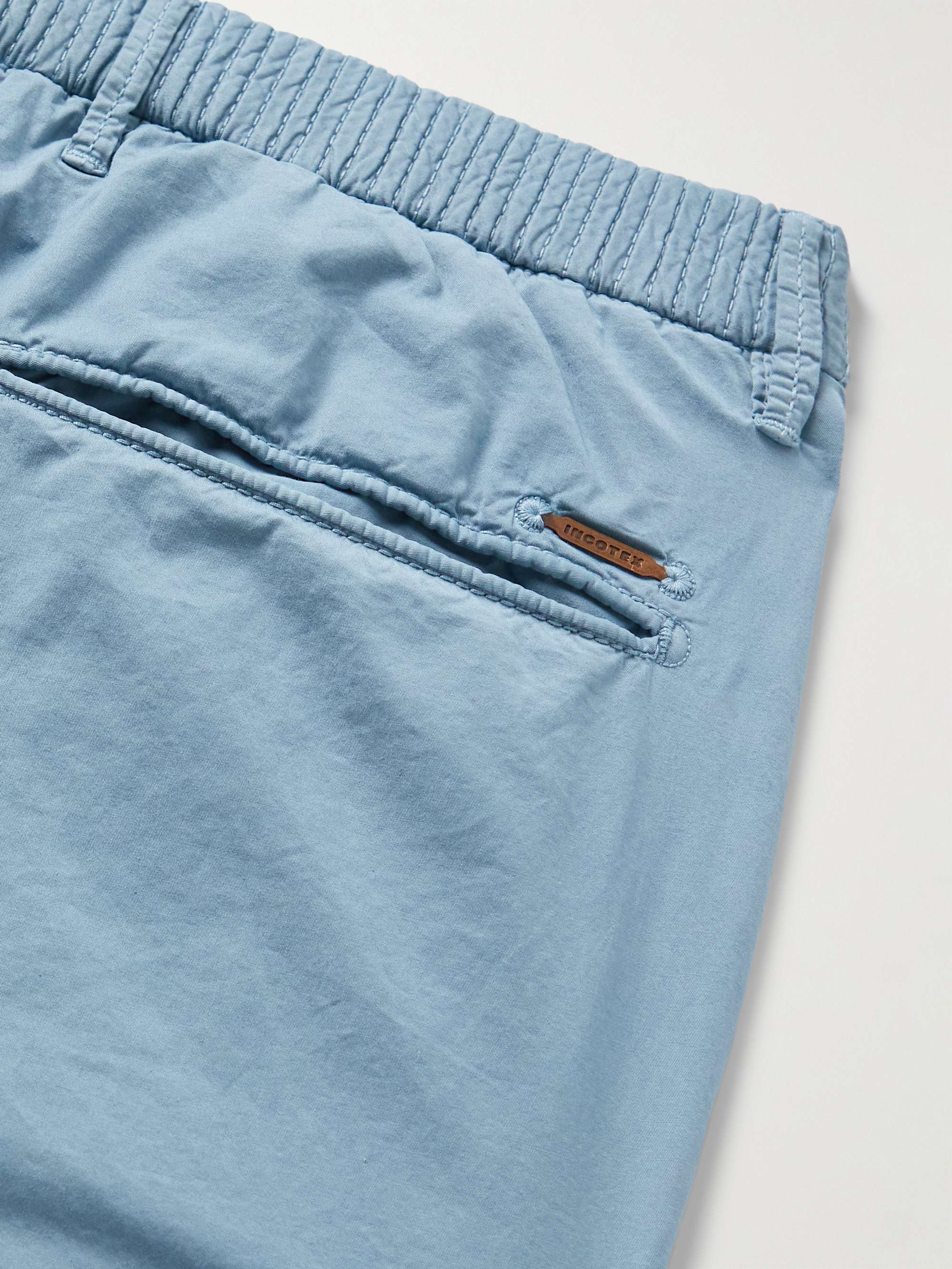 INCOTEX Tapered Pleated Stretch-Cotton Gabardine Trousers