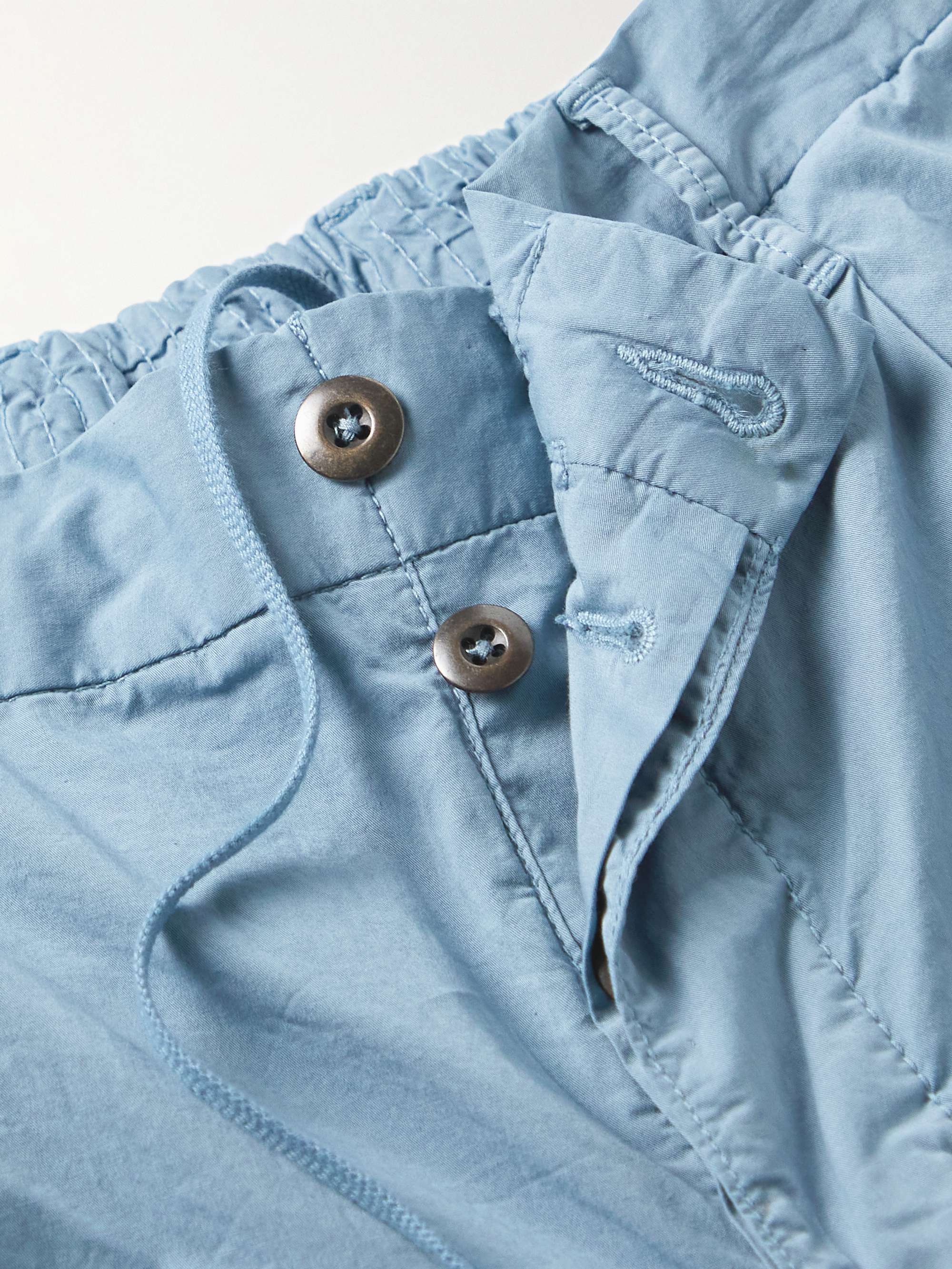 INCOTEX Tapered Pleated Stretch-Cotton Gabardine Trousers