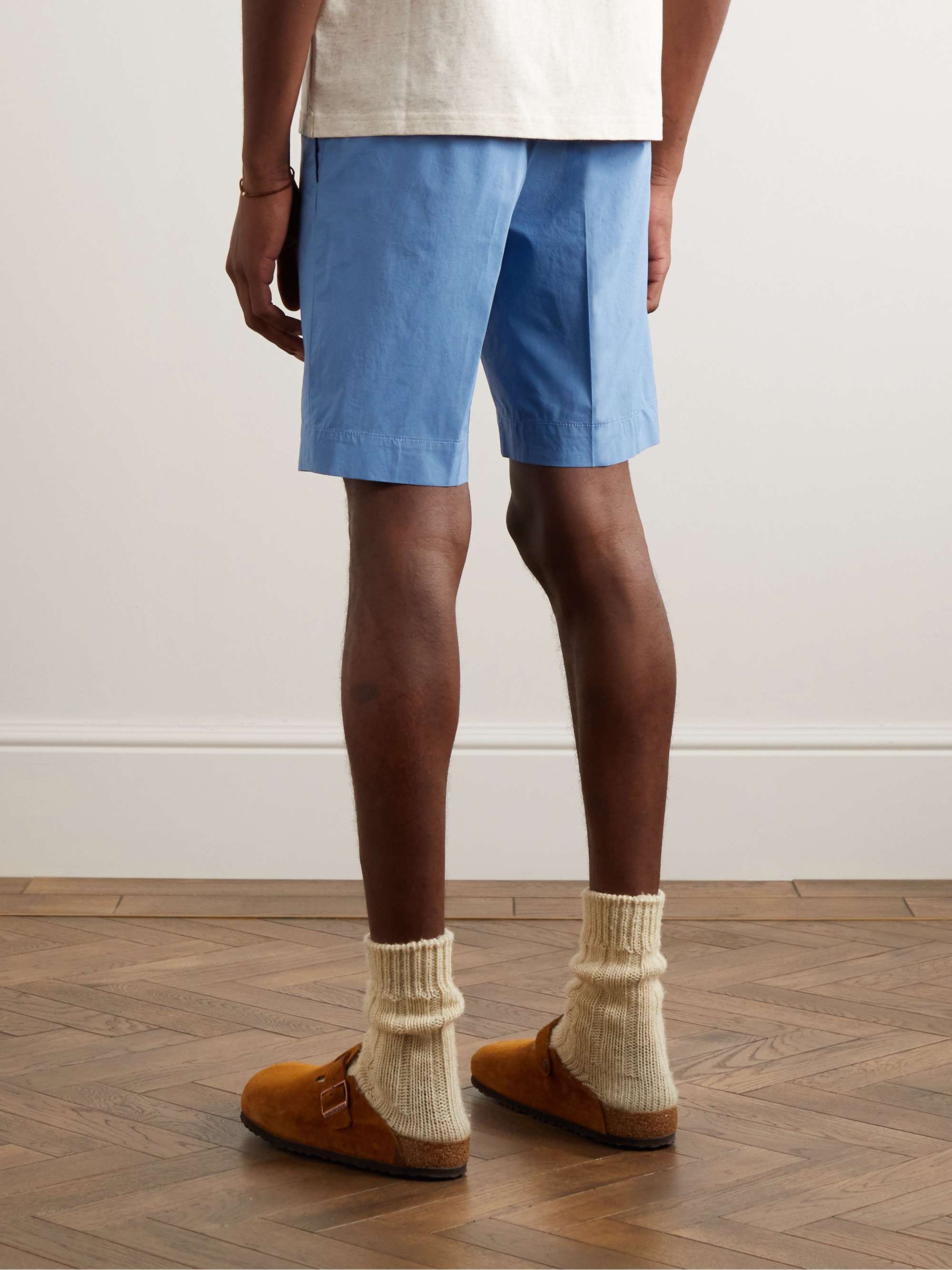 INCOTEX Slim-Fit Stretch-Cotton Poplin Bermuda Shorts