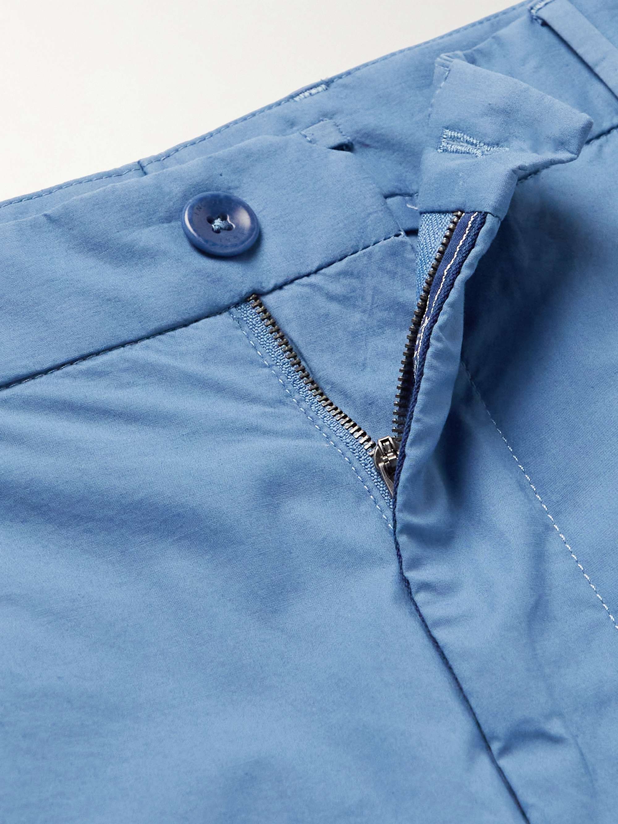 INCOTEX Slim-Fit Stretch-Cotton Poplin Bermuda Shorts