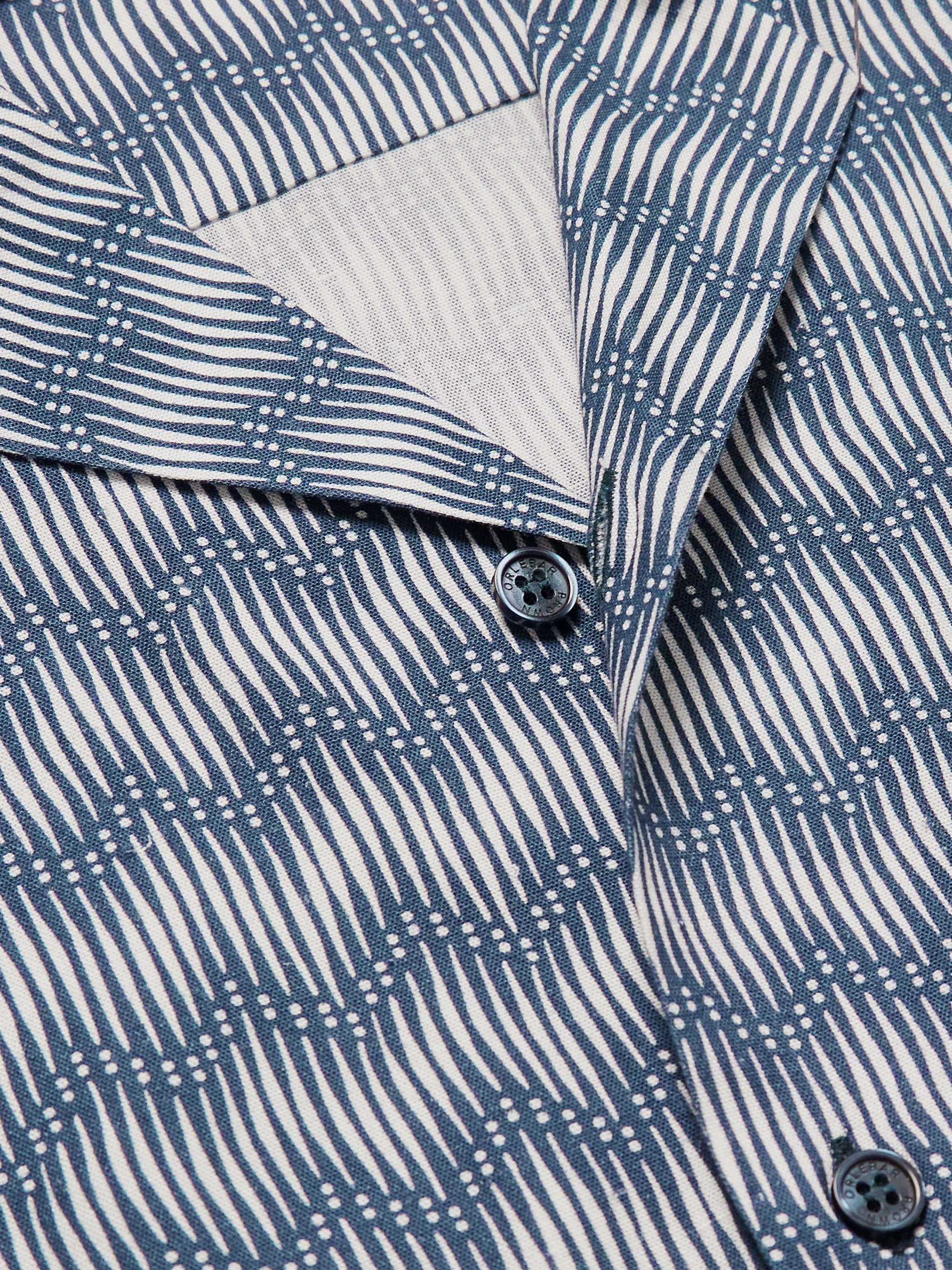 ORLEBAR BROWN Travis Camp-Collar Printed Crepe Shirt