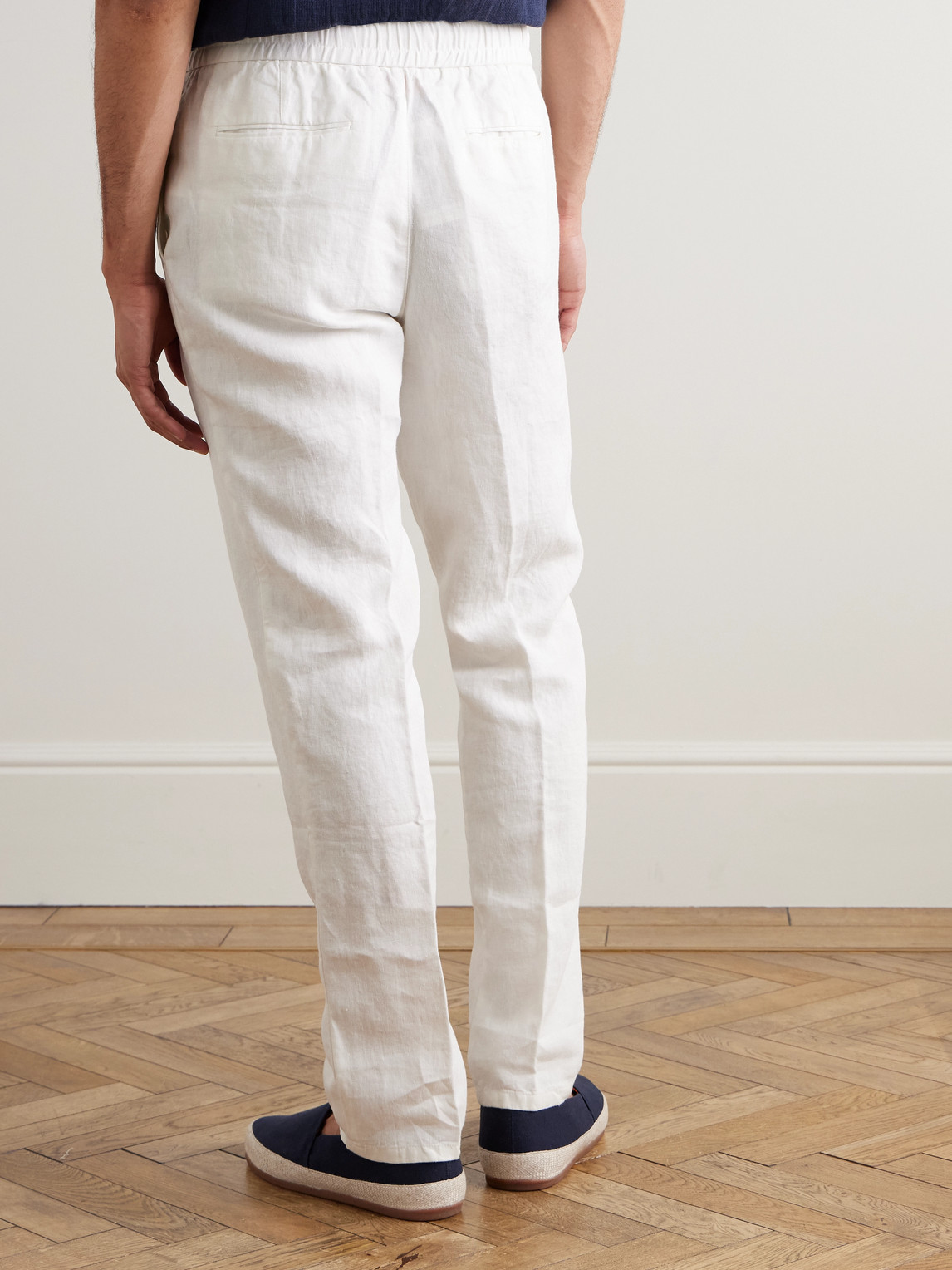 Shop Orlebar Brown Cornell Straight-leg Washed Linen Trousers In White