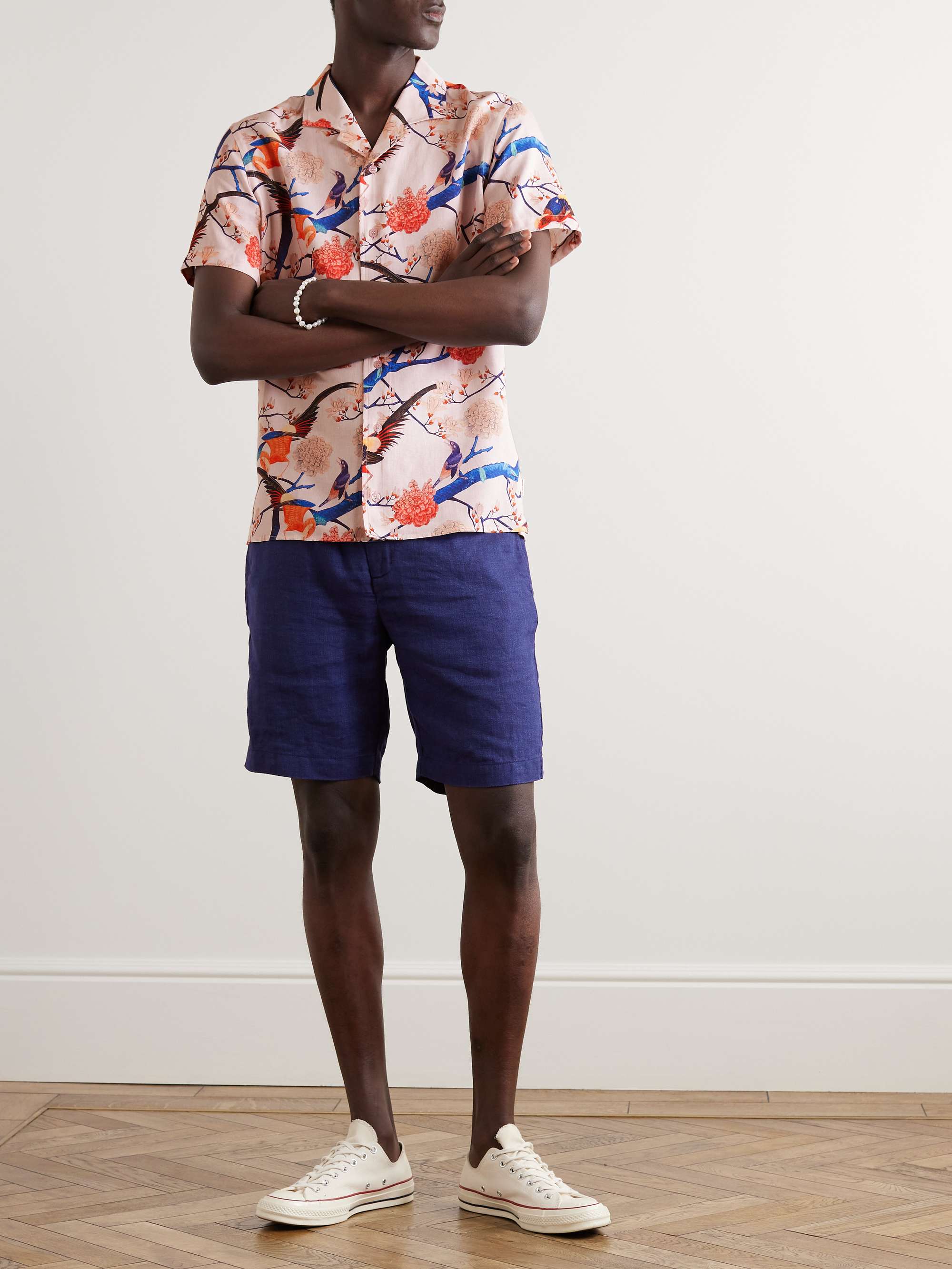 ORLEBAR BROWN Hibbert Camp-Collar Printed Voile Shirt