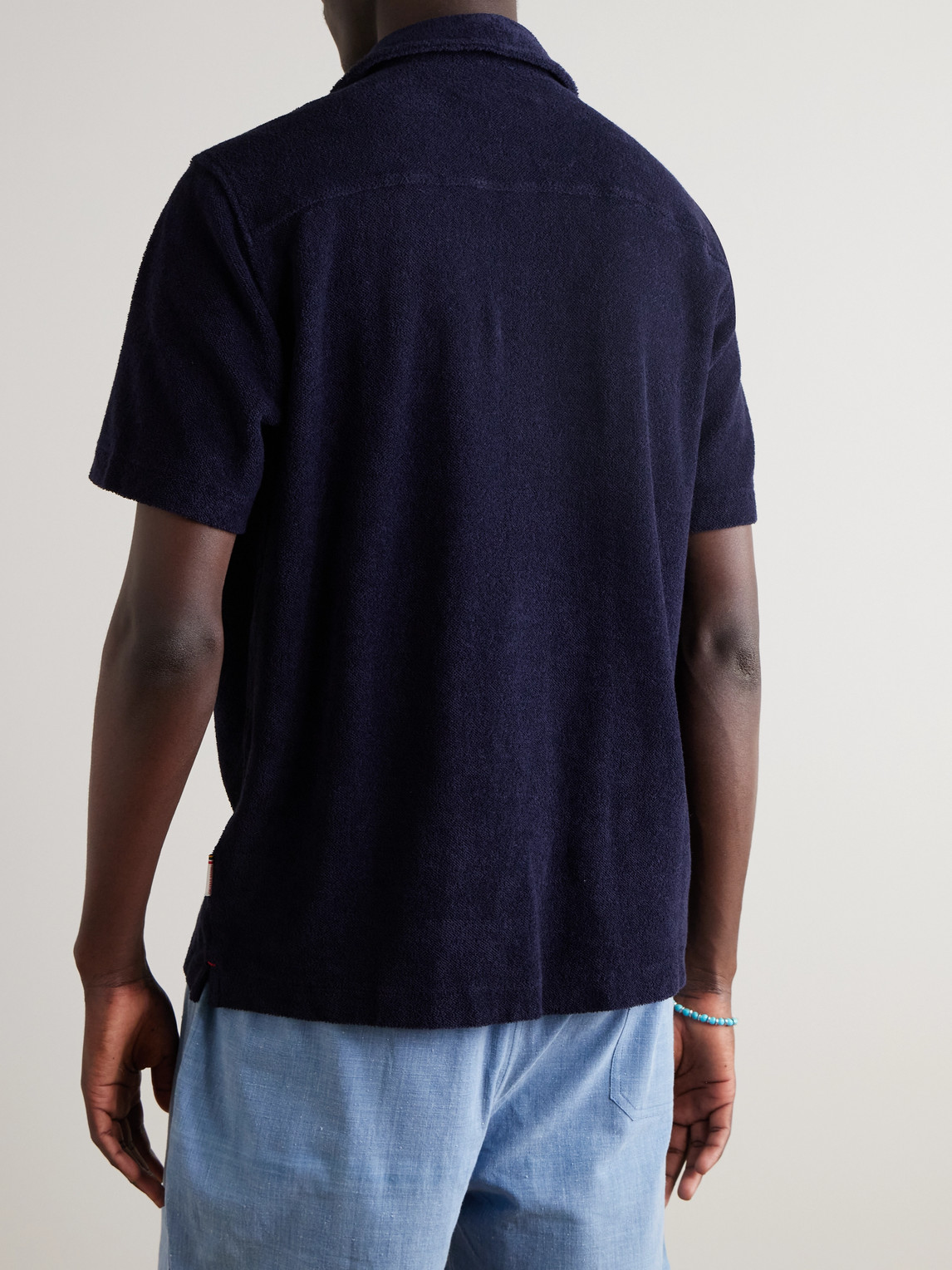 Orlebar Brown Howell Terry Cotton Shirt In Blue