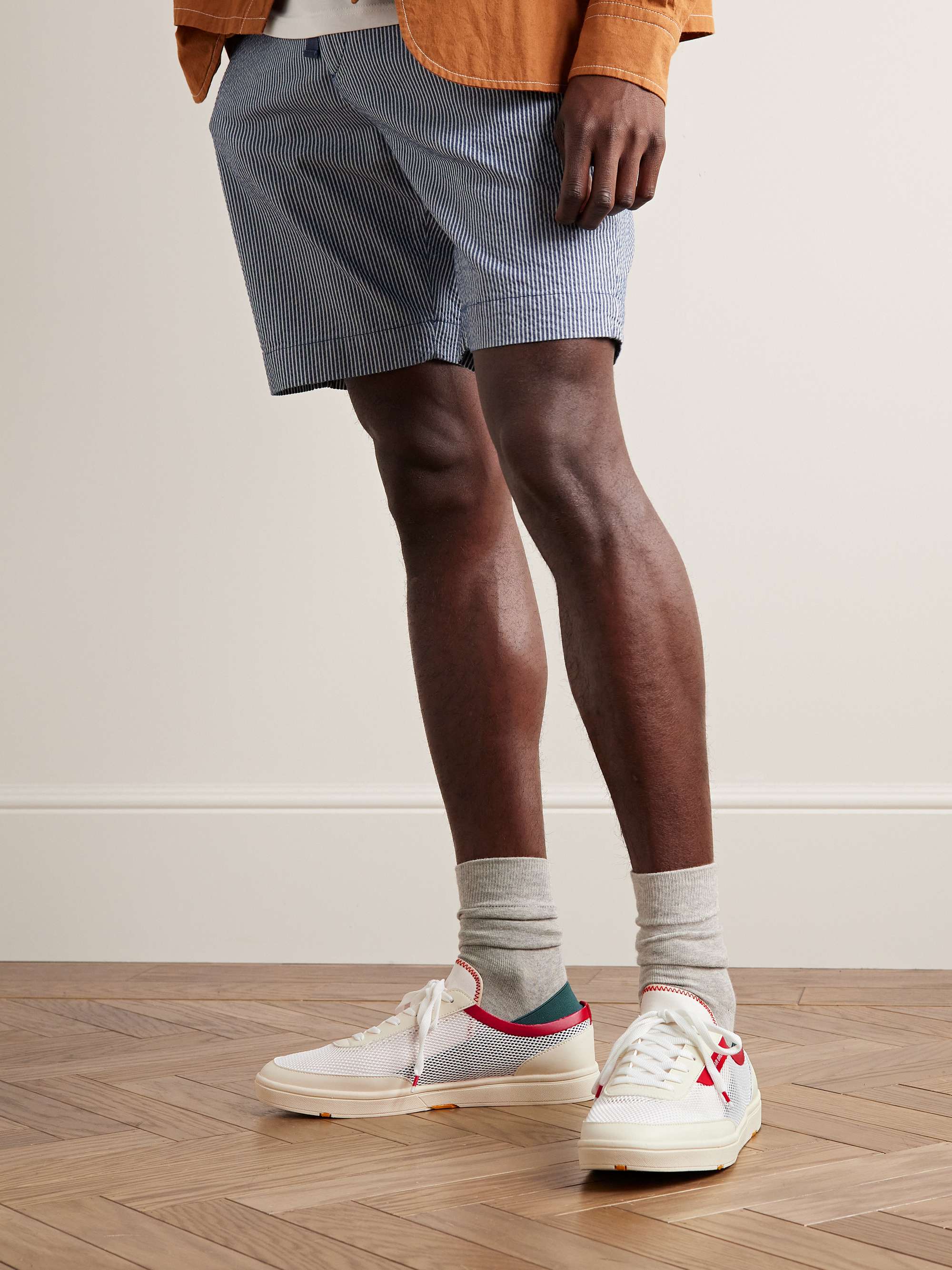 ORLEBAR BROWN Larson Mesh and Faux Leather Sneakers