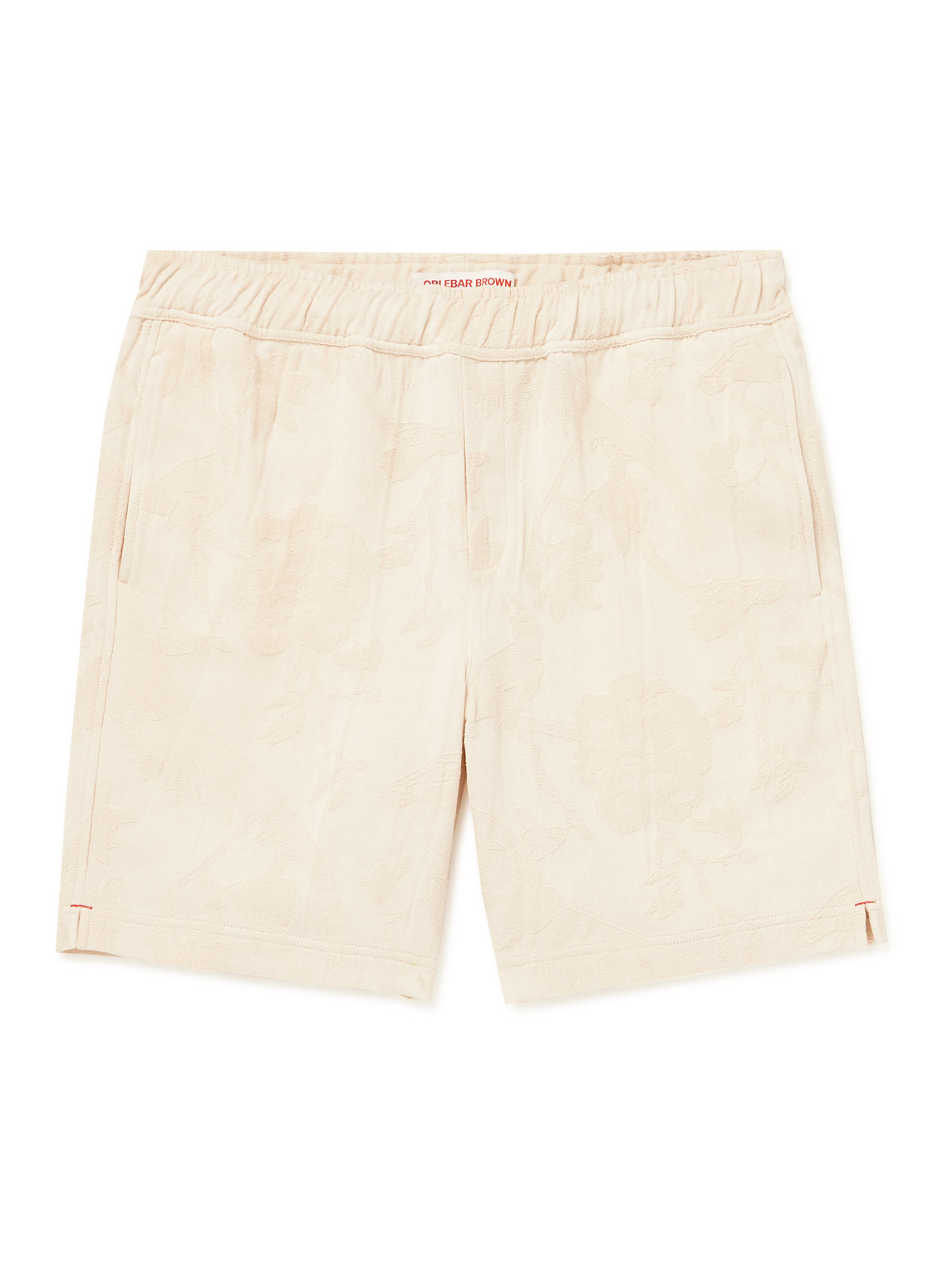 Orlebar Brown Louis Straight-leg Cotton-jacquard Shorts In Neutrals