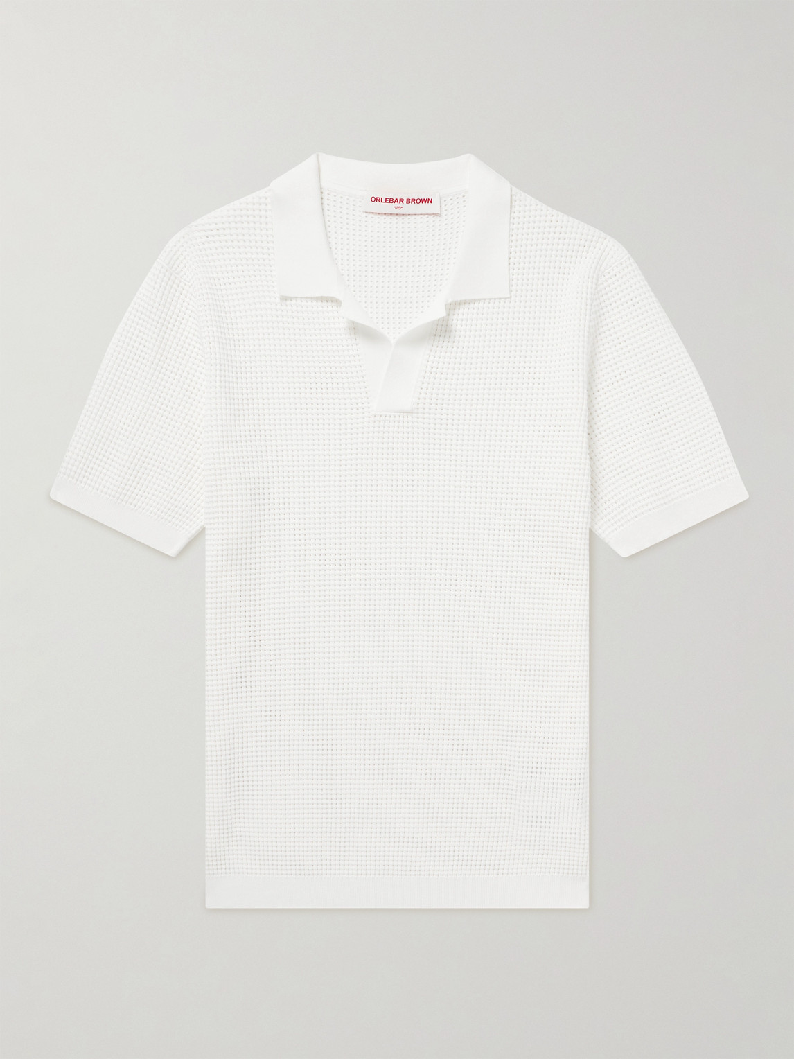 Roddy Slim-Fit Camp-Collar Pointelle-Knit Polo Shirt