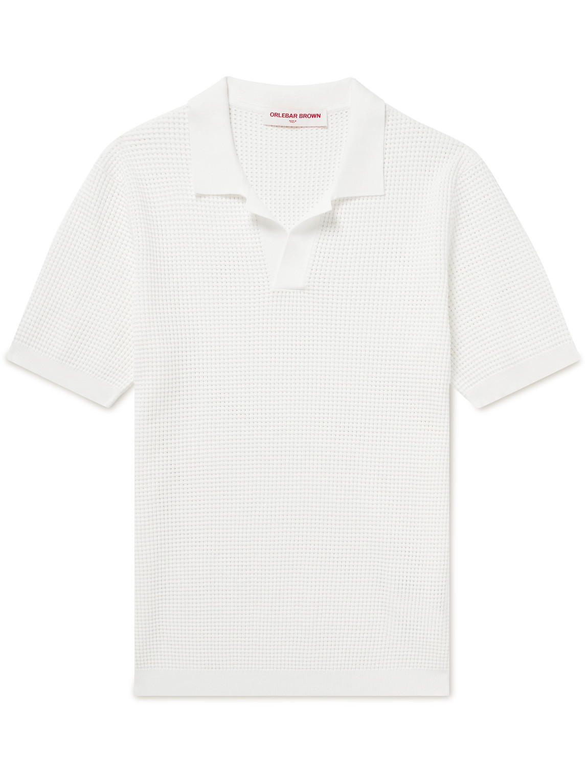 Orlebar Brown Roddy Perforated Polo Shirt In White