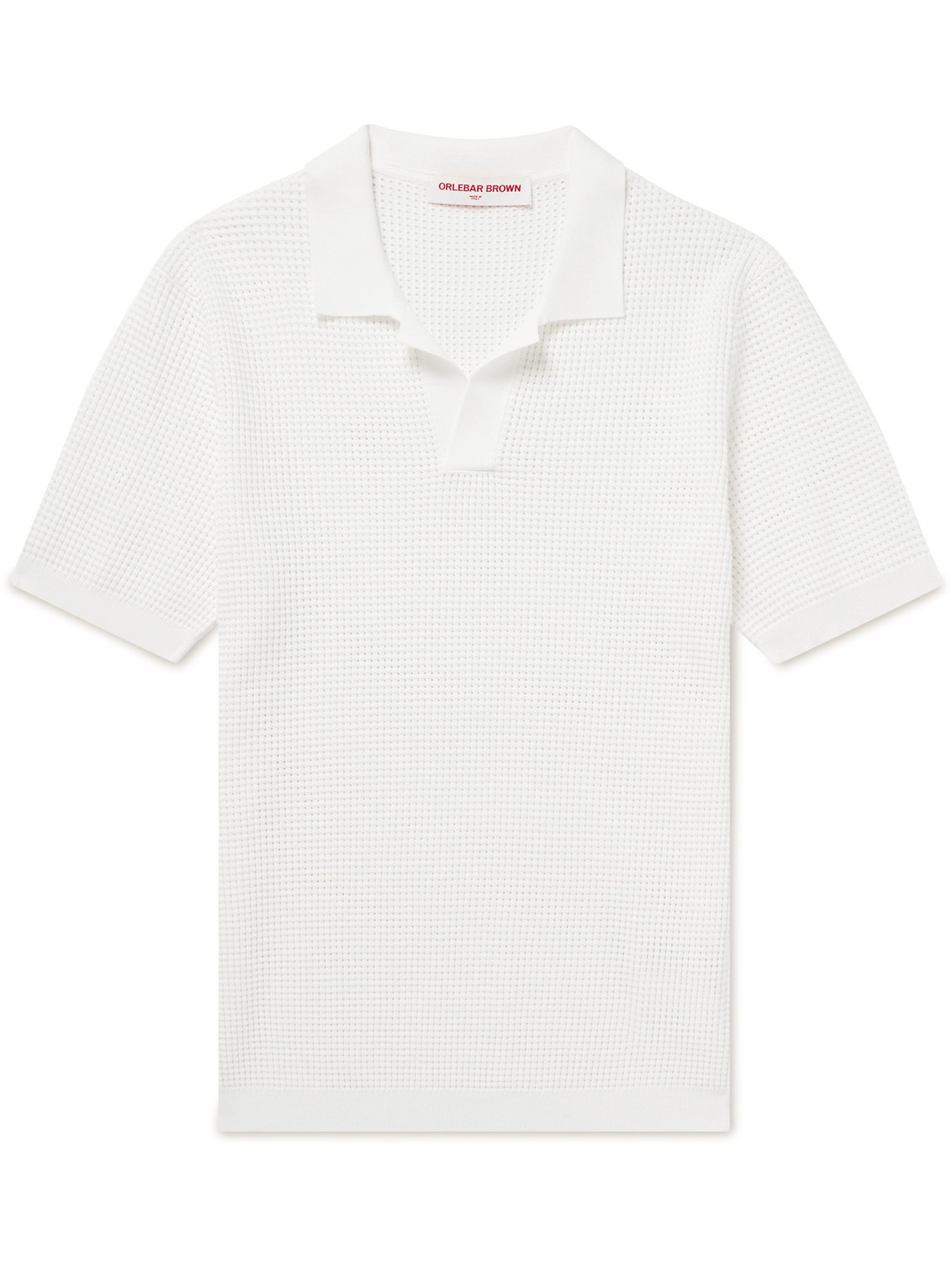 Roddy Slim-Fit Camp-Collar Pointelle-Knit Polo Shirt