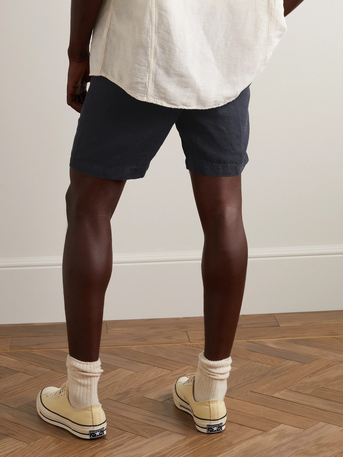 Orlebar Brown Cornell Slim-fit Linen Shorts In Blue