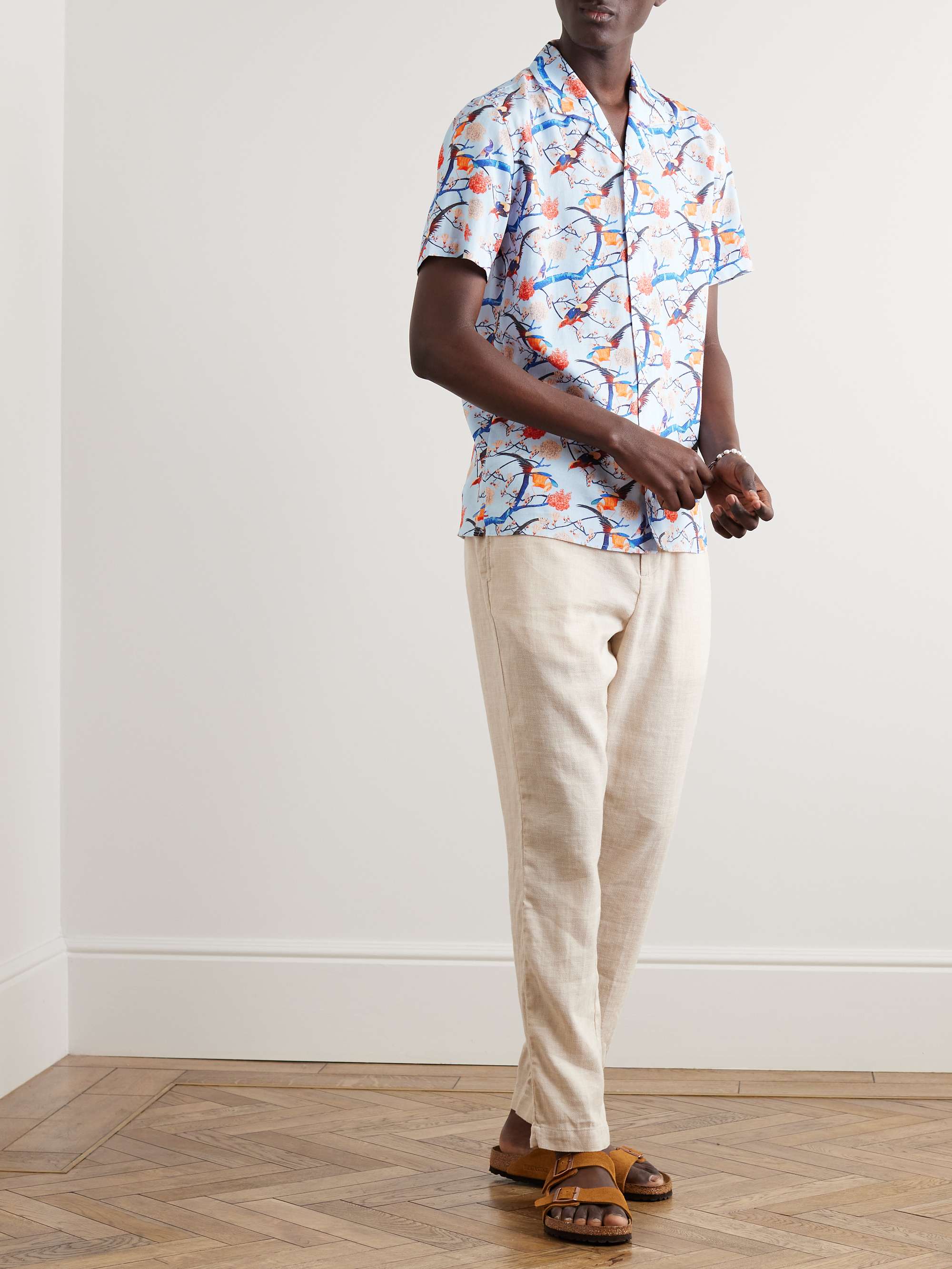 ORLEBAR BROWN Hibbert Camp-Collar Printed Voile Shirt