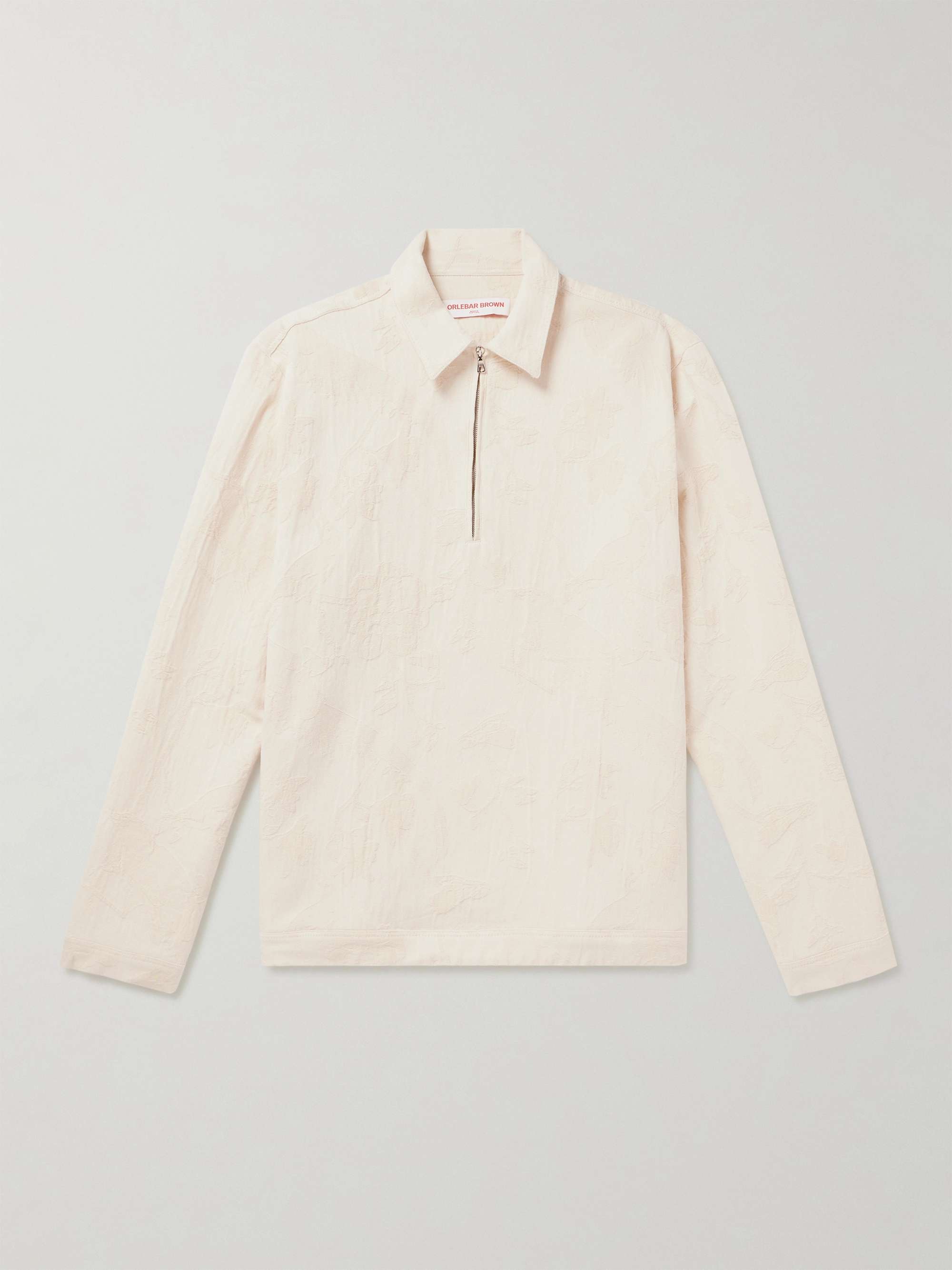 ORLEBAR BROWN Oglio Emroidered Cotton-Canvas Half-Zip Jacket