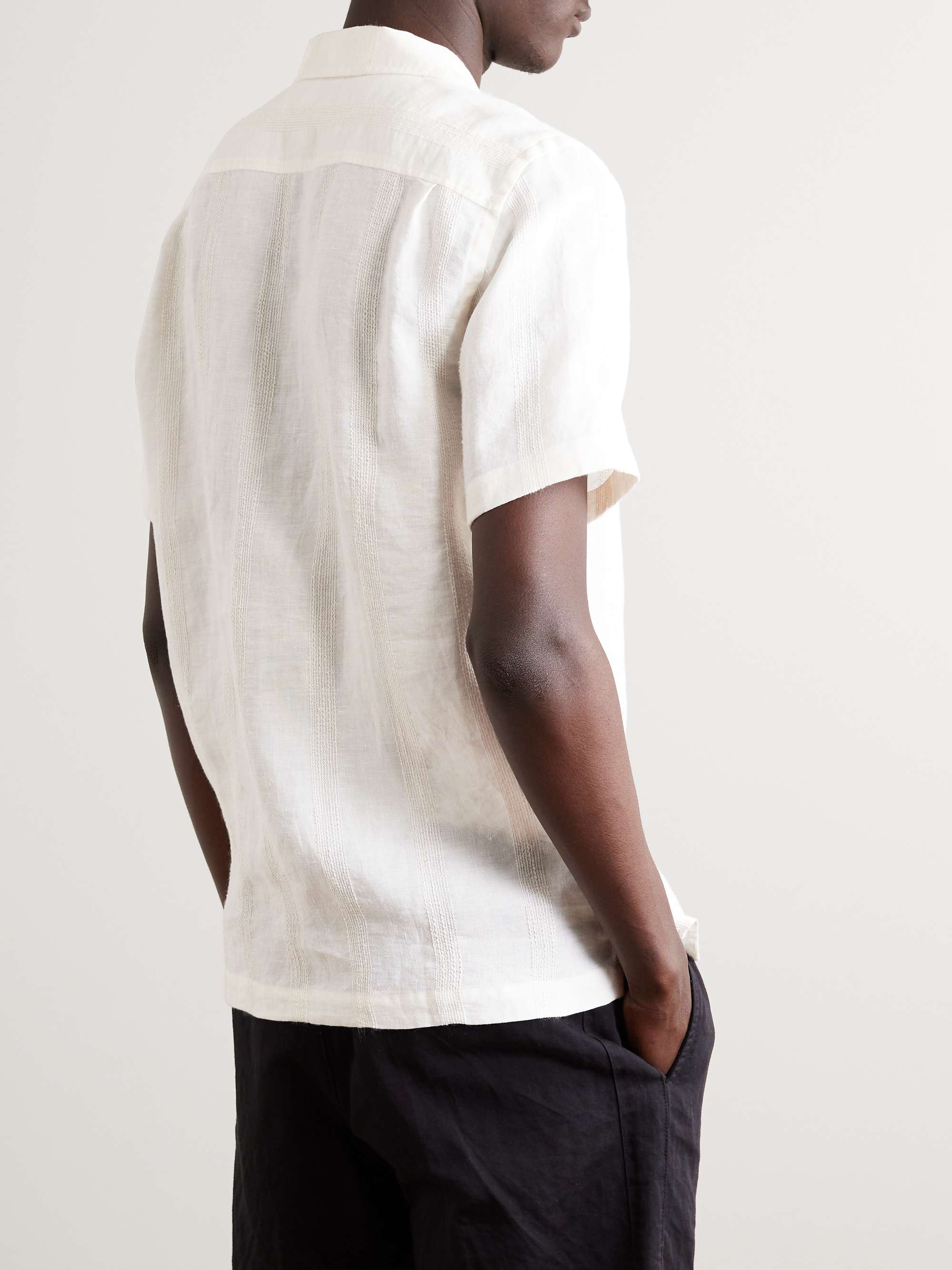 ORLEBAR BROWN Hibbert Camp-Collar Woven Linen-Blend Shirt