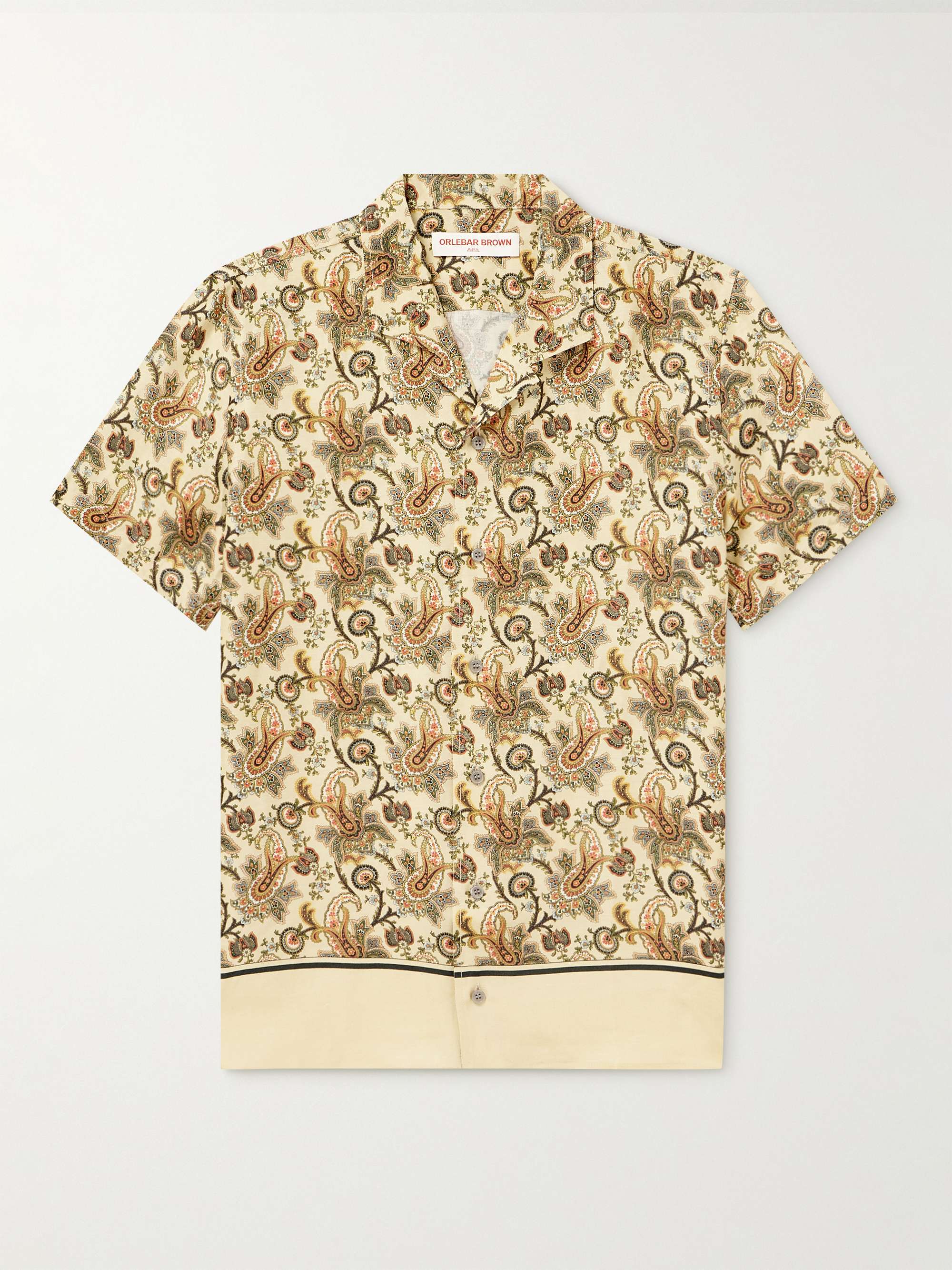 ORLEBAR BROWN Hibbert Camp-Collar Paisley-Print Linen-Blend Shirt