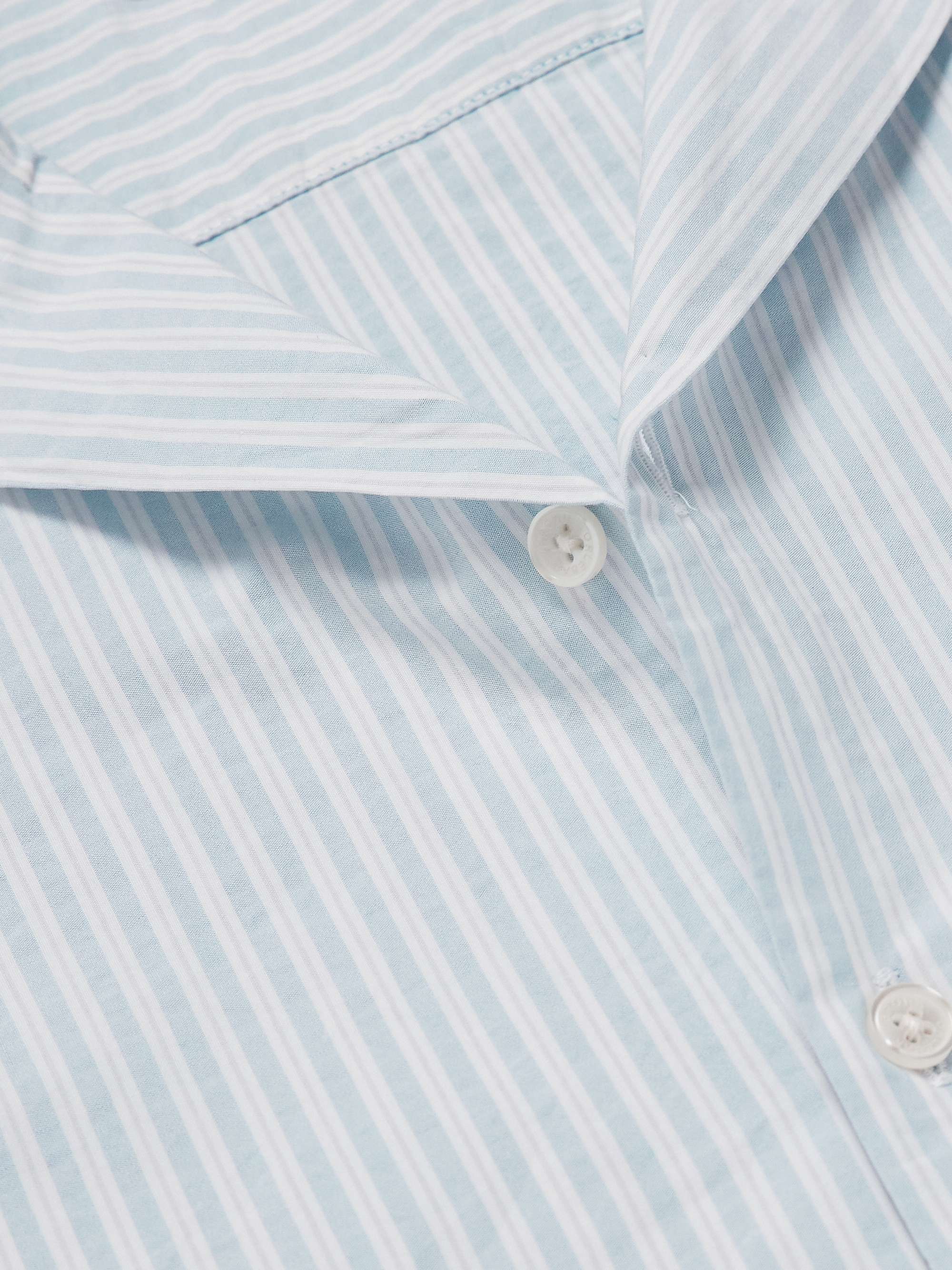 ORLEBAR BROWN Camicia in cotone a righe con colletto aperto Travis