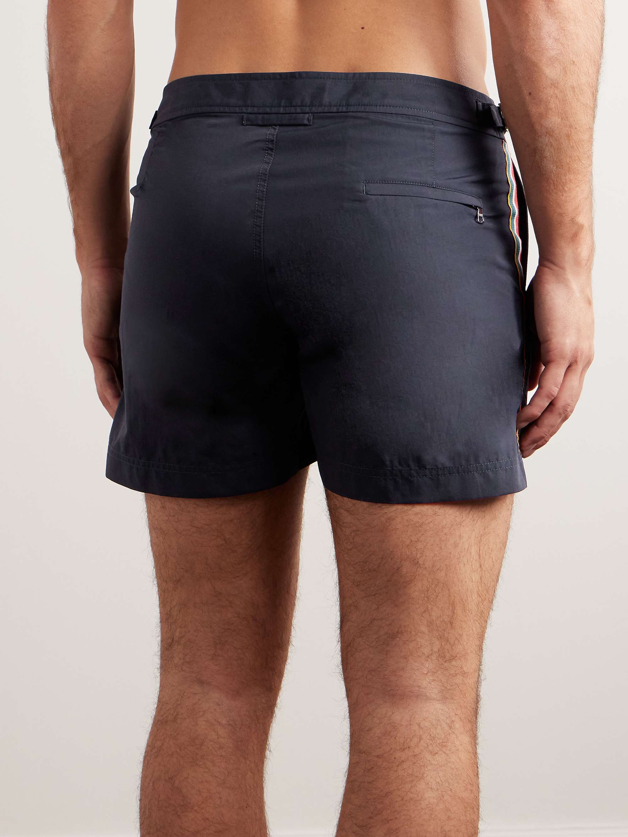 ORLEBAR BROWN Straight-Leg Mid-Length Striped Swim Shorts