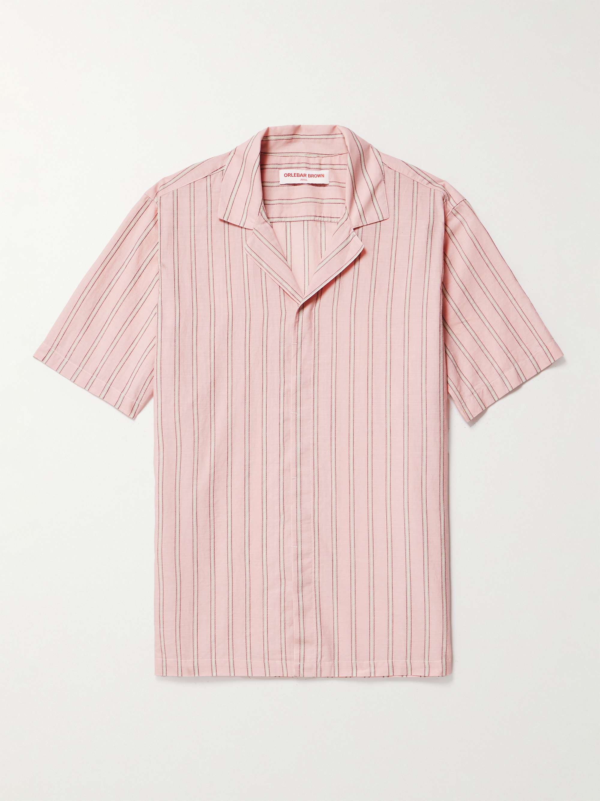 ORLEBAR BROWN Maitan Camp-Collar Striped Cotton Shirt