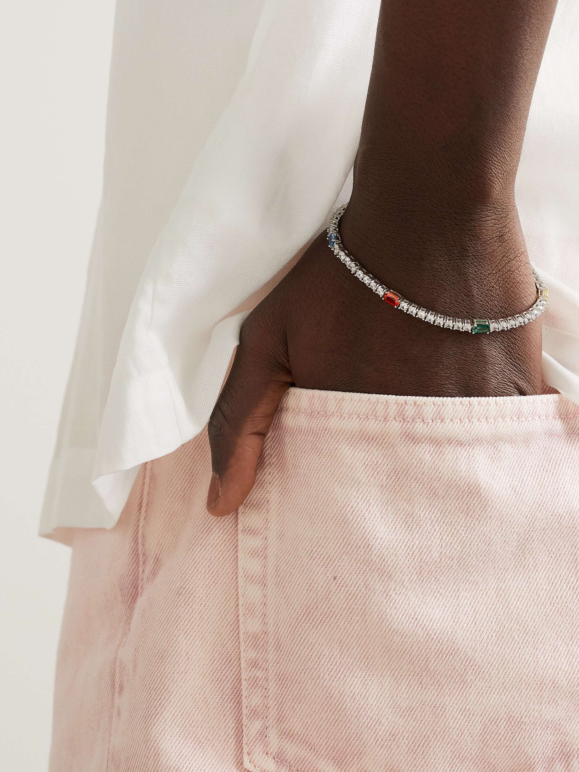 HATTON LABS Accent Silver Cubic Zirconia Tennis Bracelet