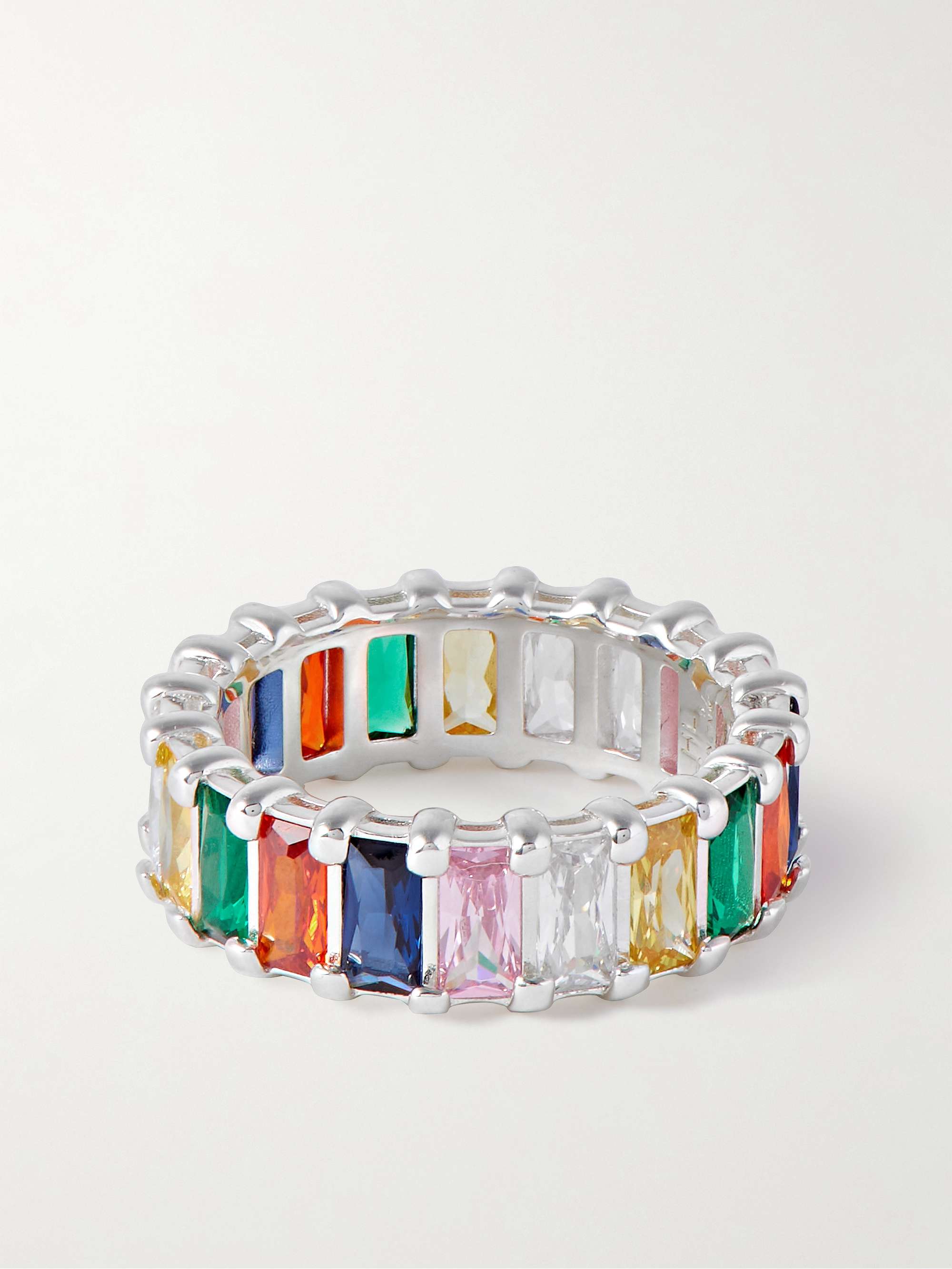 Silver cubic zirconia eternity ring sale