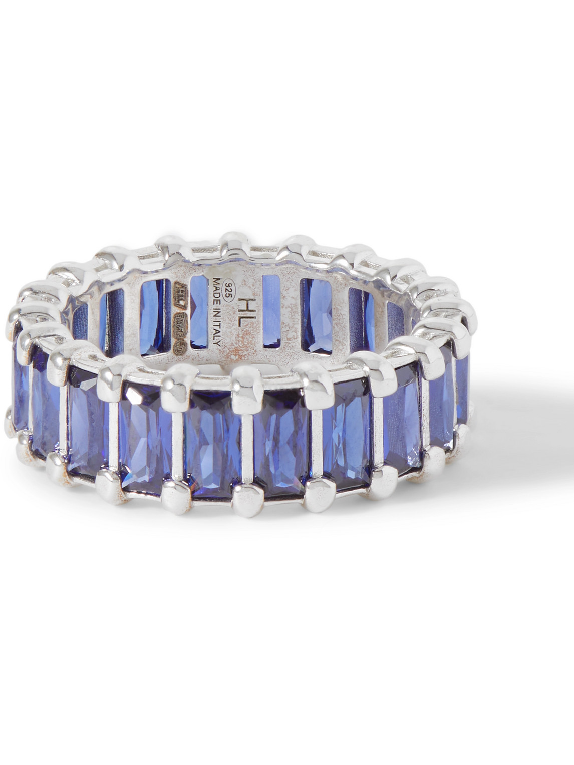 Hatton Labs Baguette Eternity Silver Cubic Zirconia Ring In