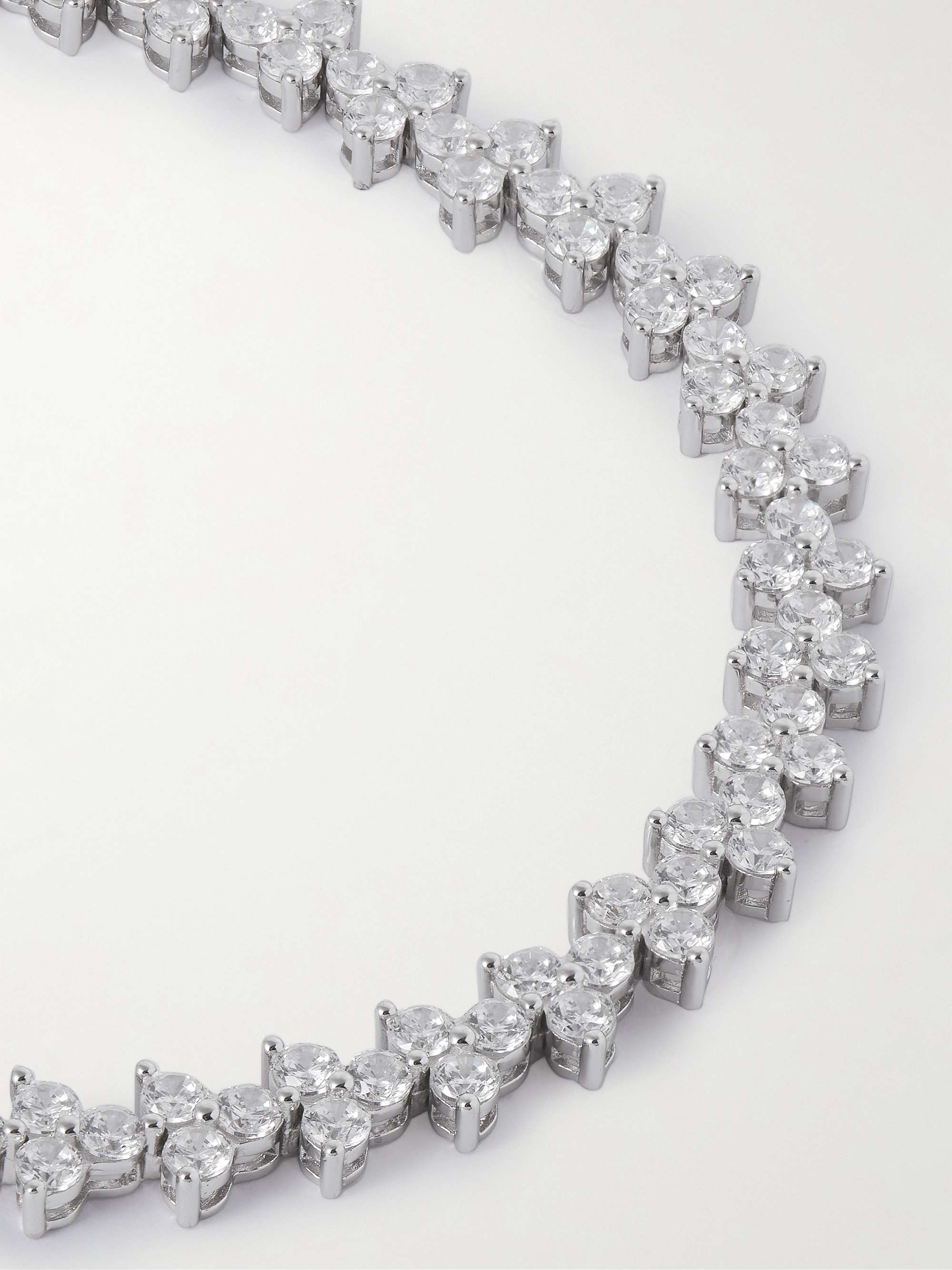 HATTON LABS Tri-Set Silver Cubic Zirconia Tennnis Bracelet