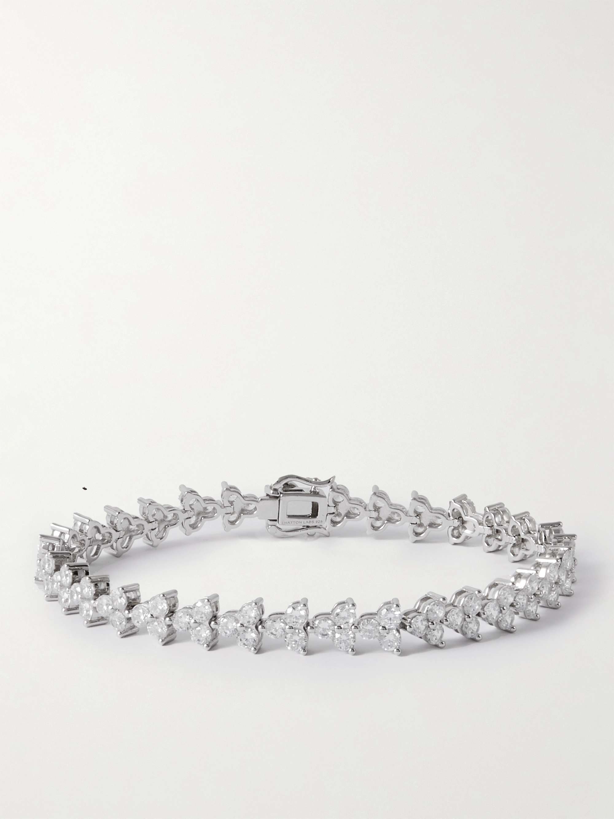 HATTON LABS Tri-Set Silver Cubic Zirconia Tennnis Bracelet