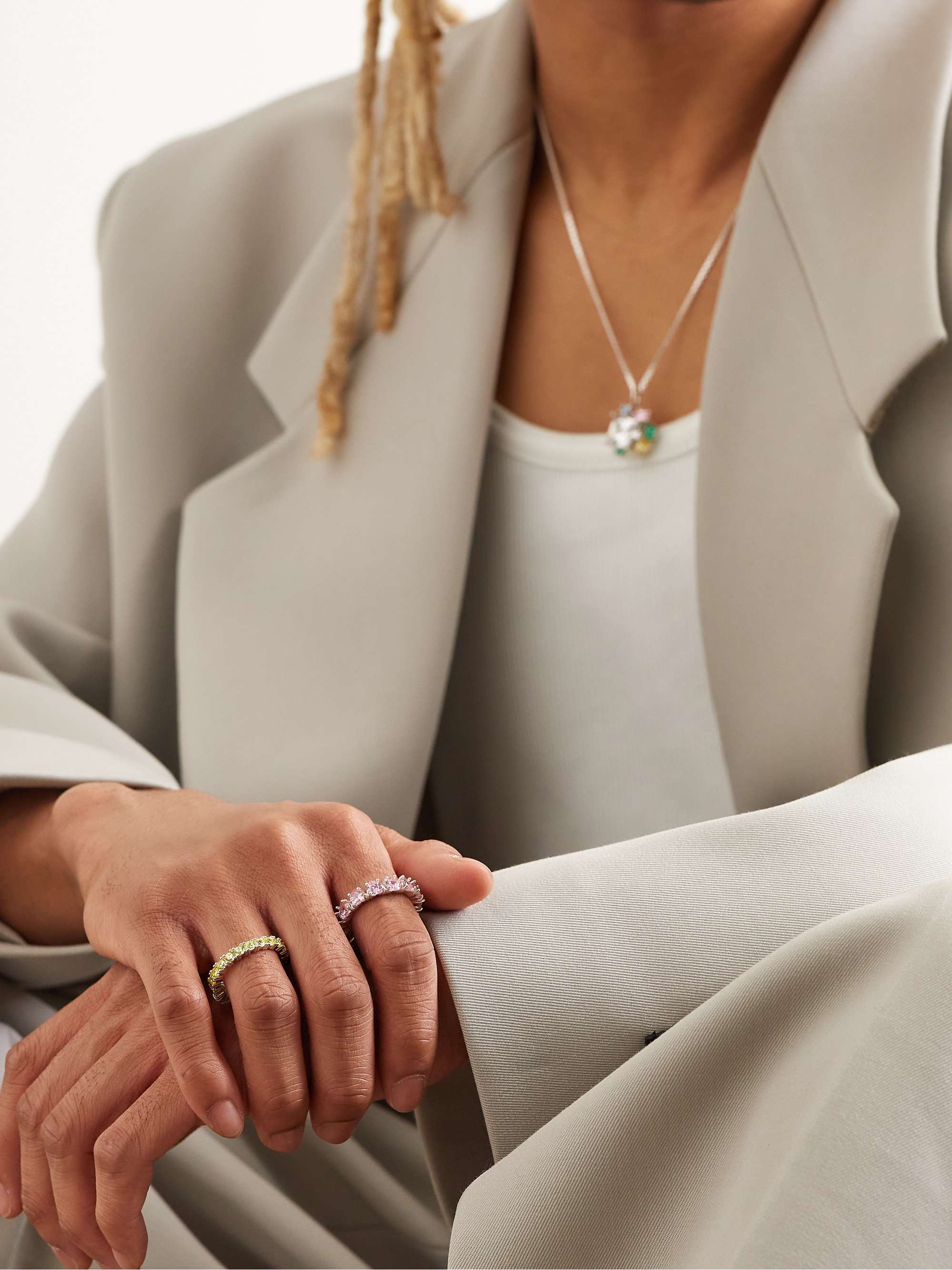 HATTON LABS Eternity Silver Cubic Zirconia Ring