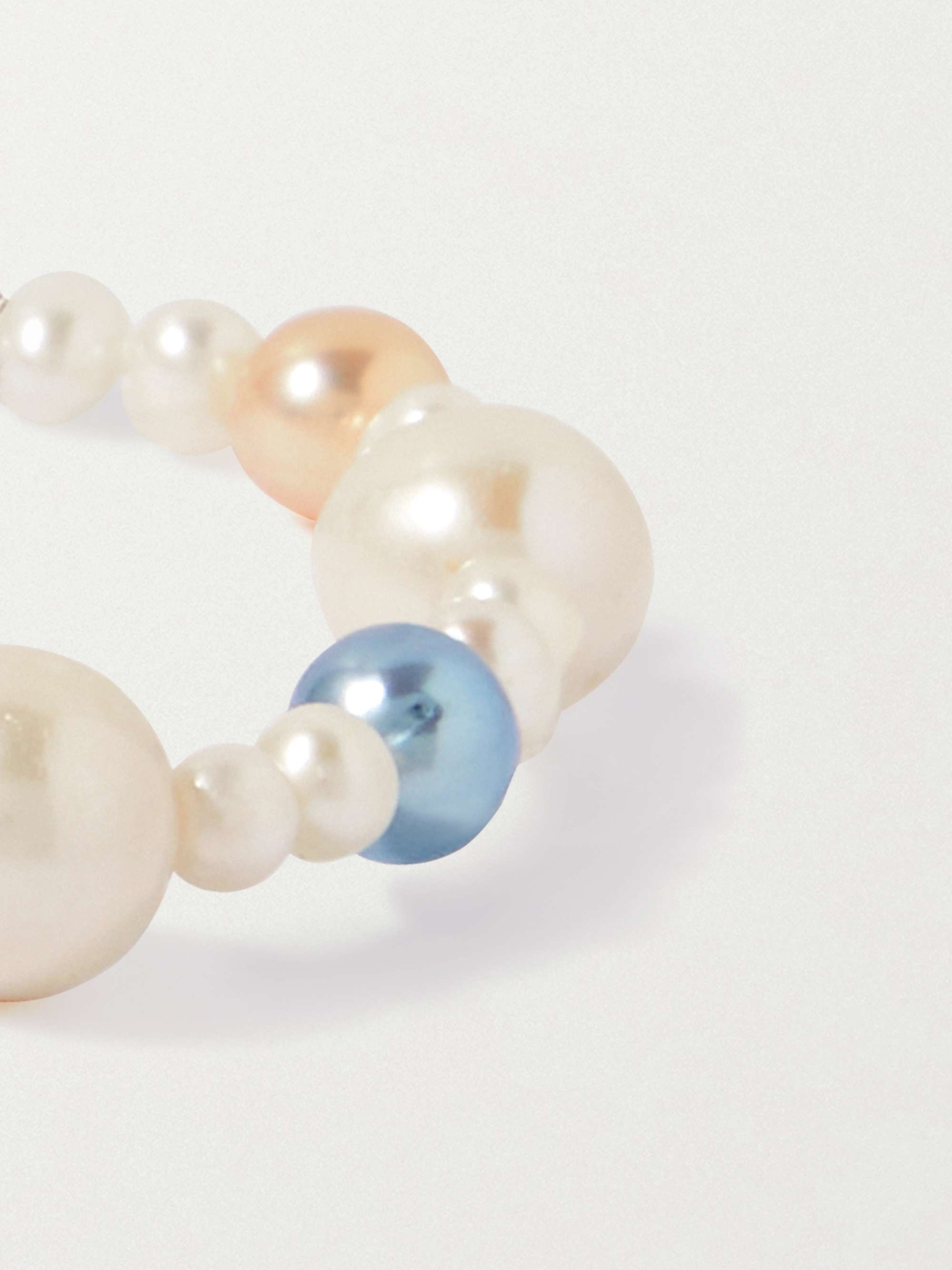 HATTON LABS XL Pebbles Silver Pearl Bracelet for Men MR PORTER