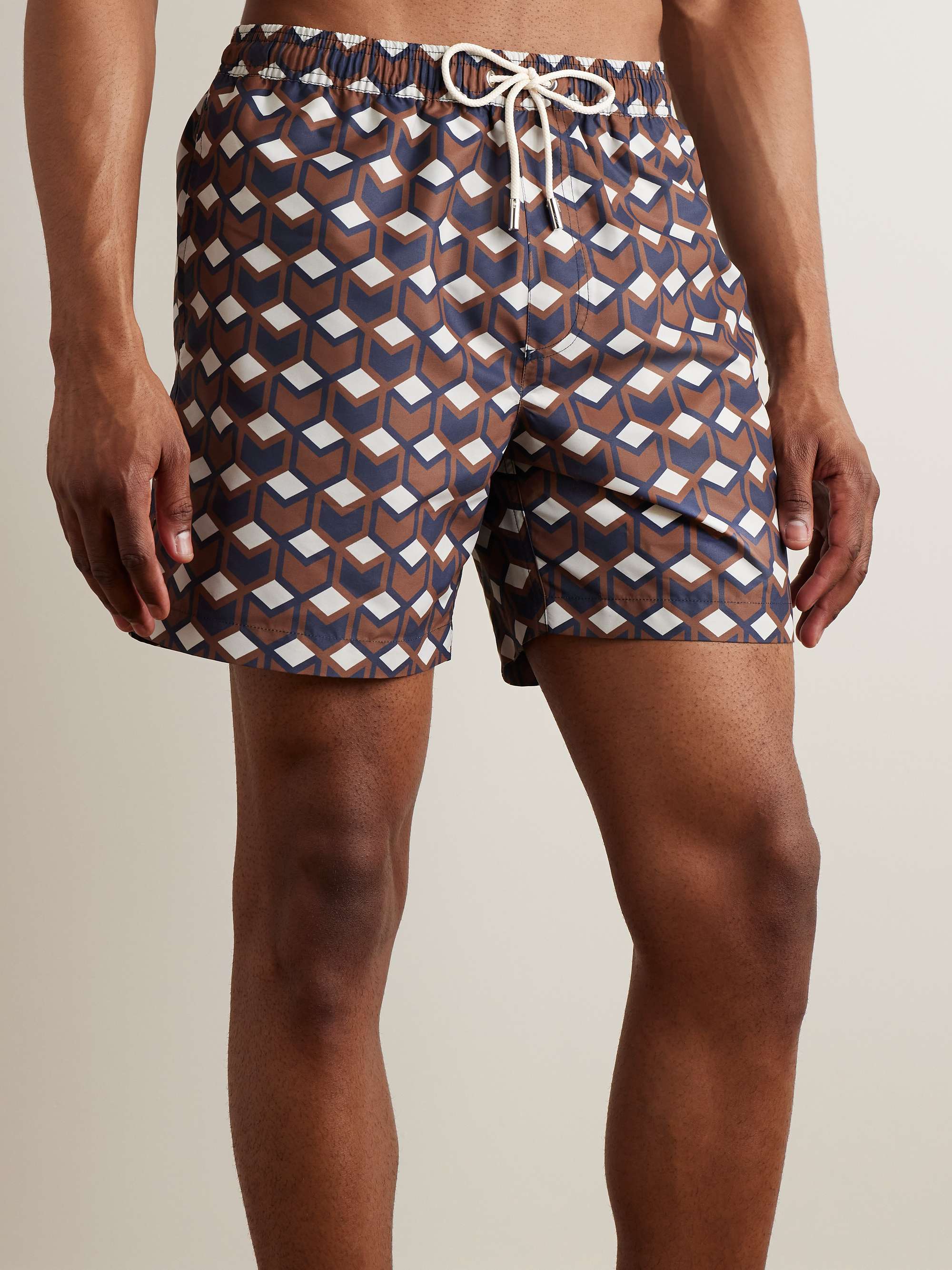 MR P. Straight-Leg Mid-Length Printed Swim Shorts for Men | MR PORTER