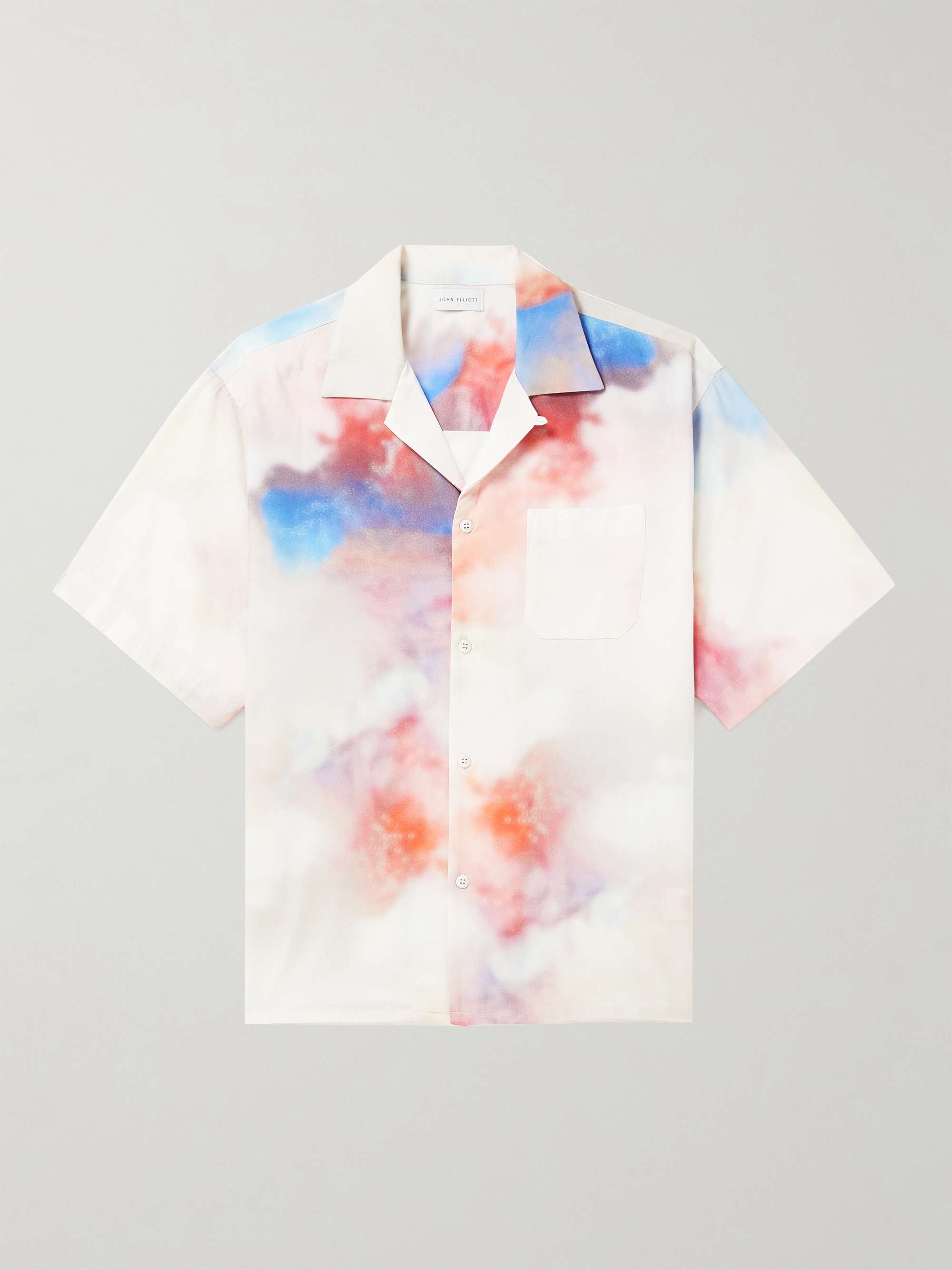 JOHN ELLIOTT Convertible-Collar Printed Cotton-Blend Voile Shirt